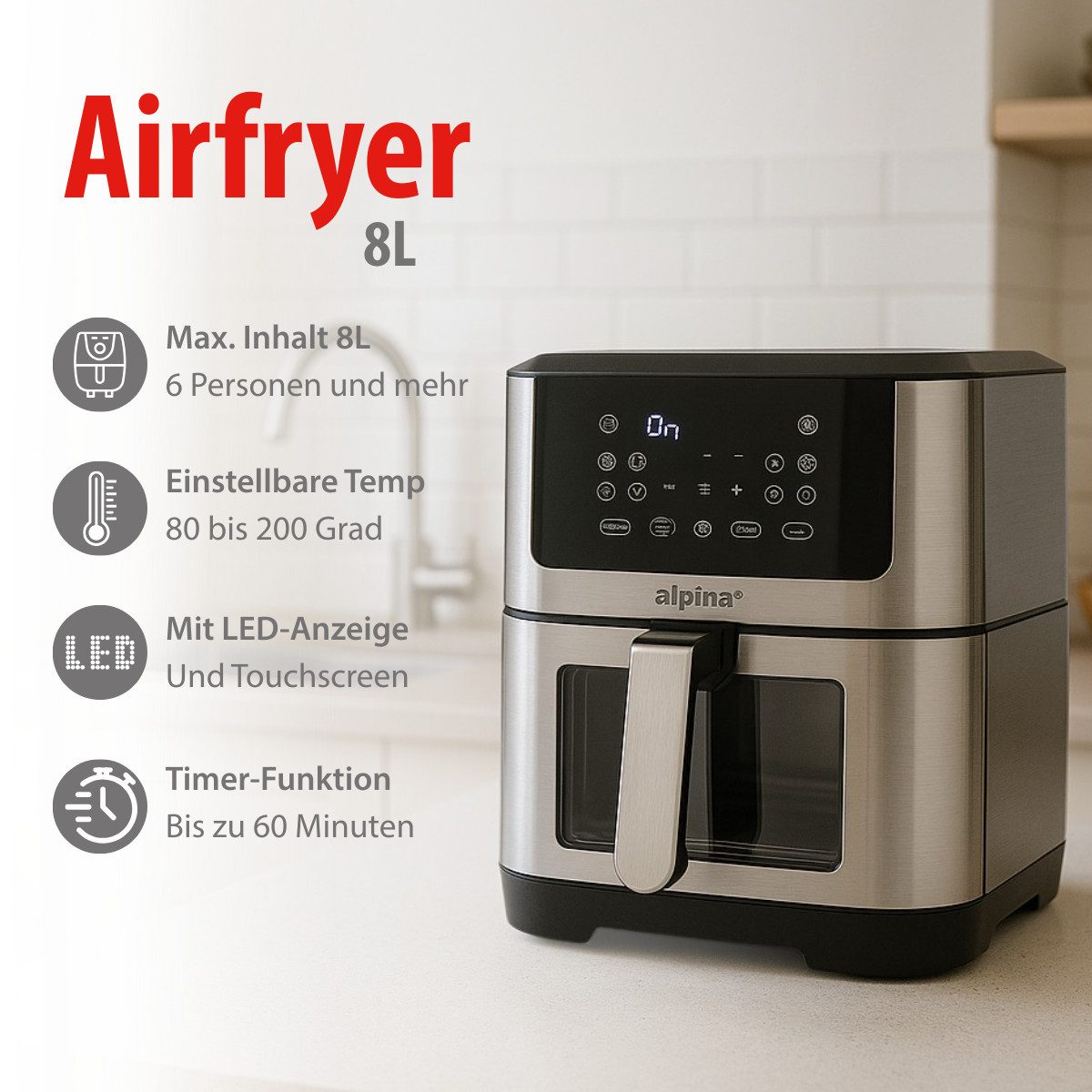 Alpina Heißluftfritteuse MEALHO12190/0048