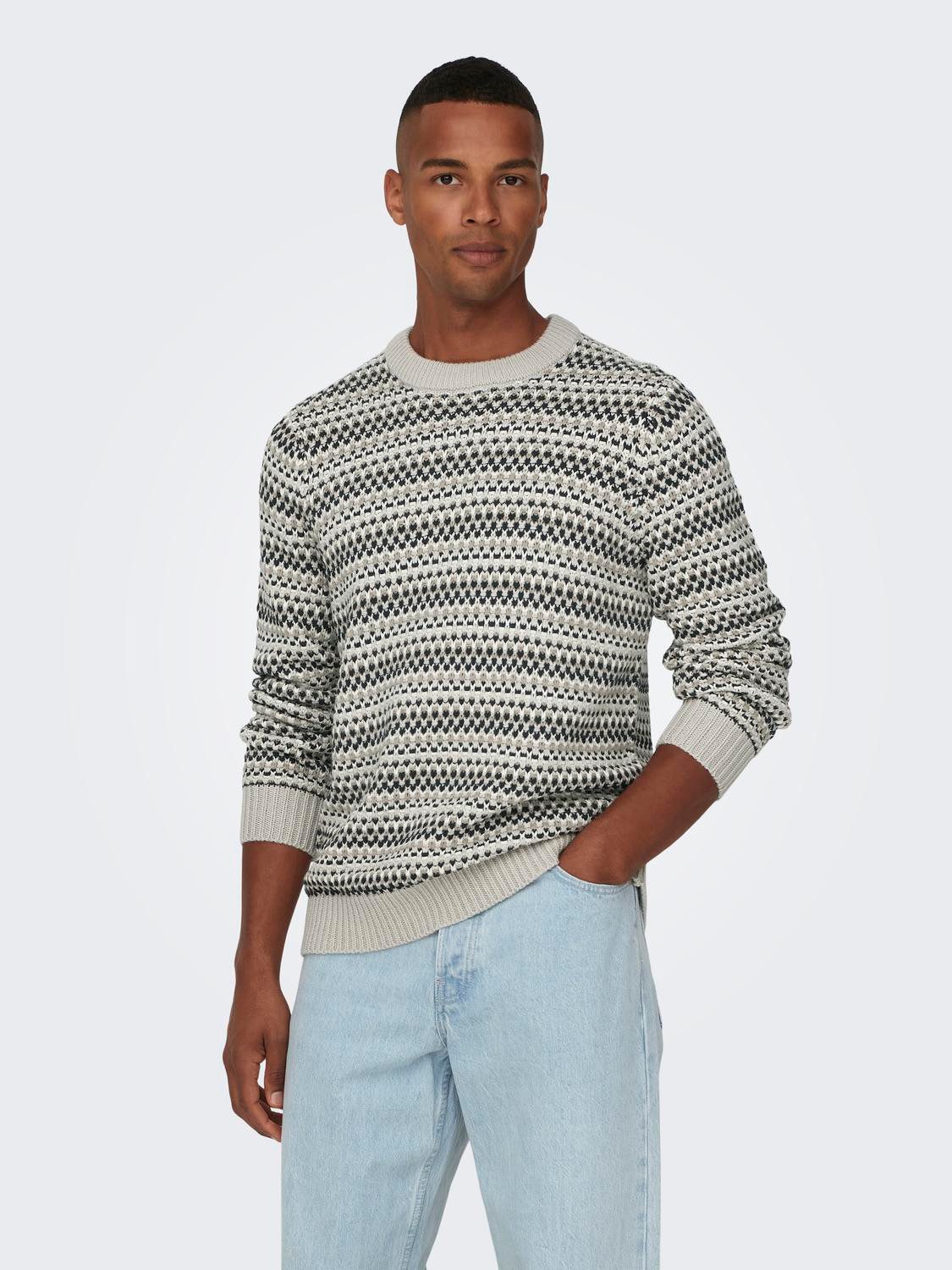 Strickpullover Strickpullover Regular Fit Rundhals langarm