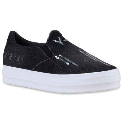 VAN HILL 811299 JU AN6221[JU][DR] Damen Sneaker Slip-On Sneaker Bequeme Schuhe