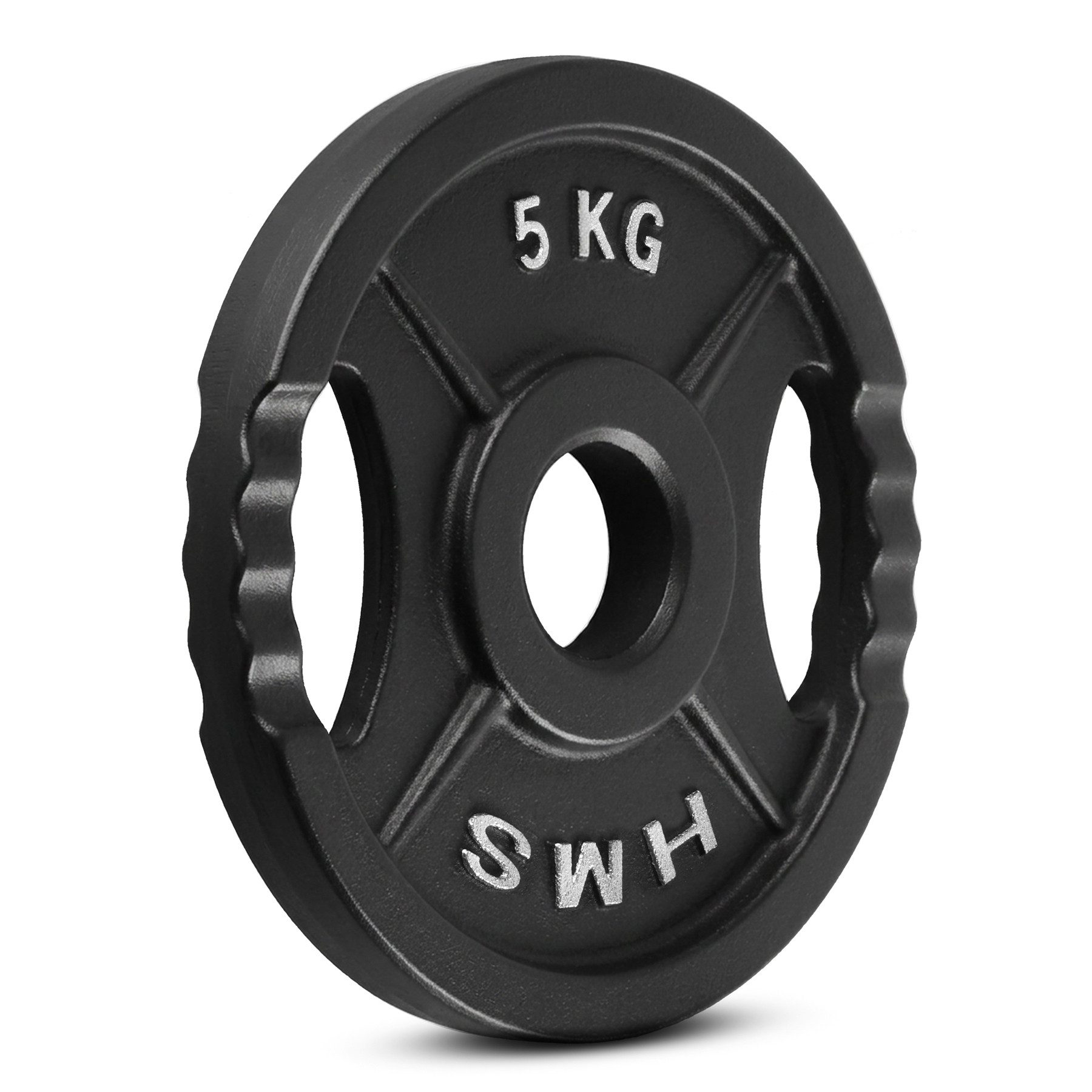 HMS Hantelscheibe Olympiascheibe Gewichtsscheibe Langhantelgewicht, 5.0 kg, (Spar-Set, 1-tlg., 236 x 29 mm robust), Gusseisen, 51-mm-Bohrung, olympisches Maß