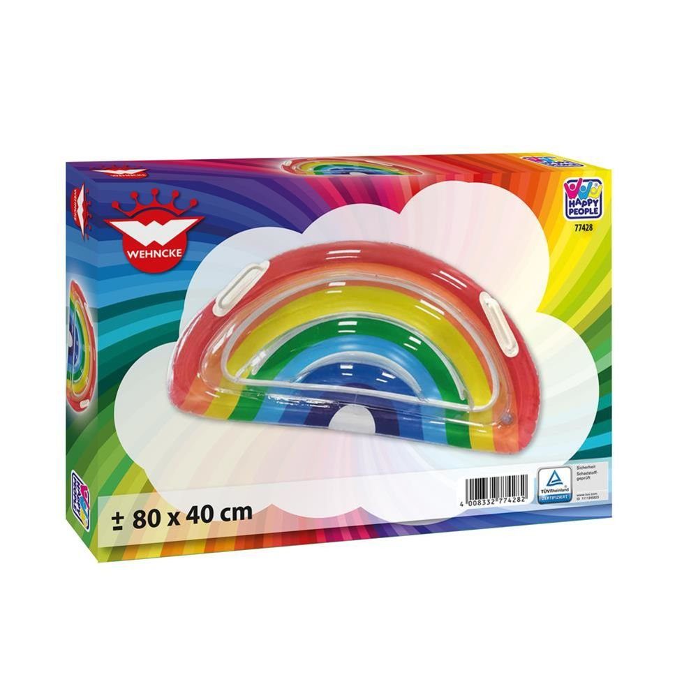 Happy People Luftmatratze Surfer Rainbow Badematratze Regenbogen, 80 x 40 cm Luftmatratze Halbrund