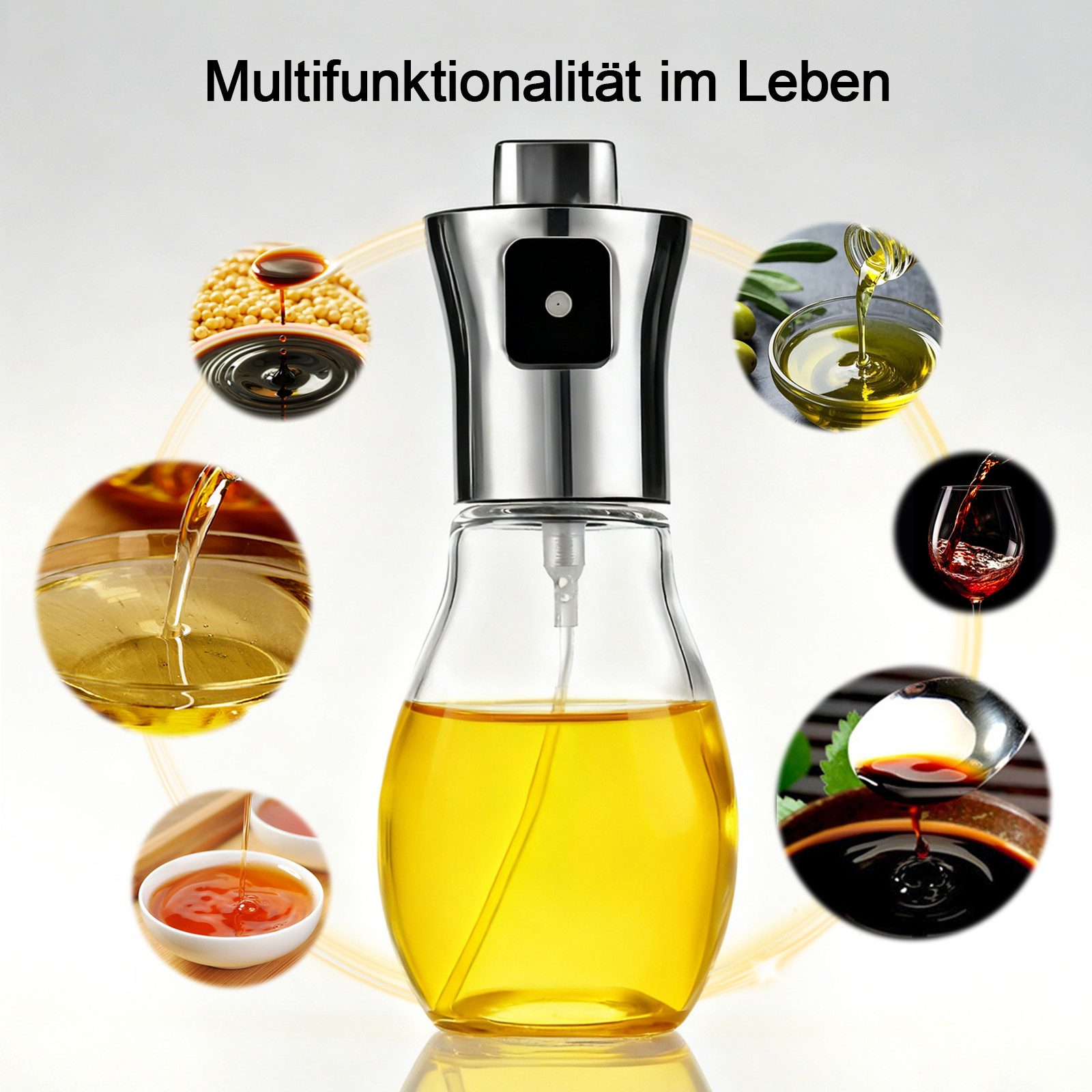 Fine Life Pro Sprühflasche Olivenöl Sprühflasche Glas 200ml Sprühflasche Für Öl Essig, (zum Einstellen des Prozentsatzes der beiden Ölmengen), Und Sojasauce Dic – Bild 5 von 5