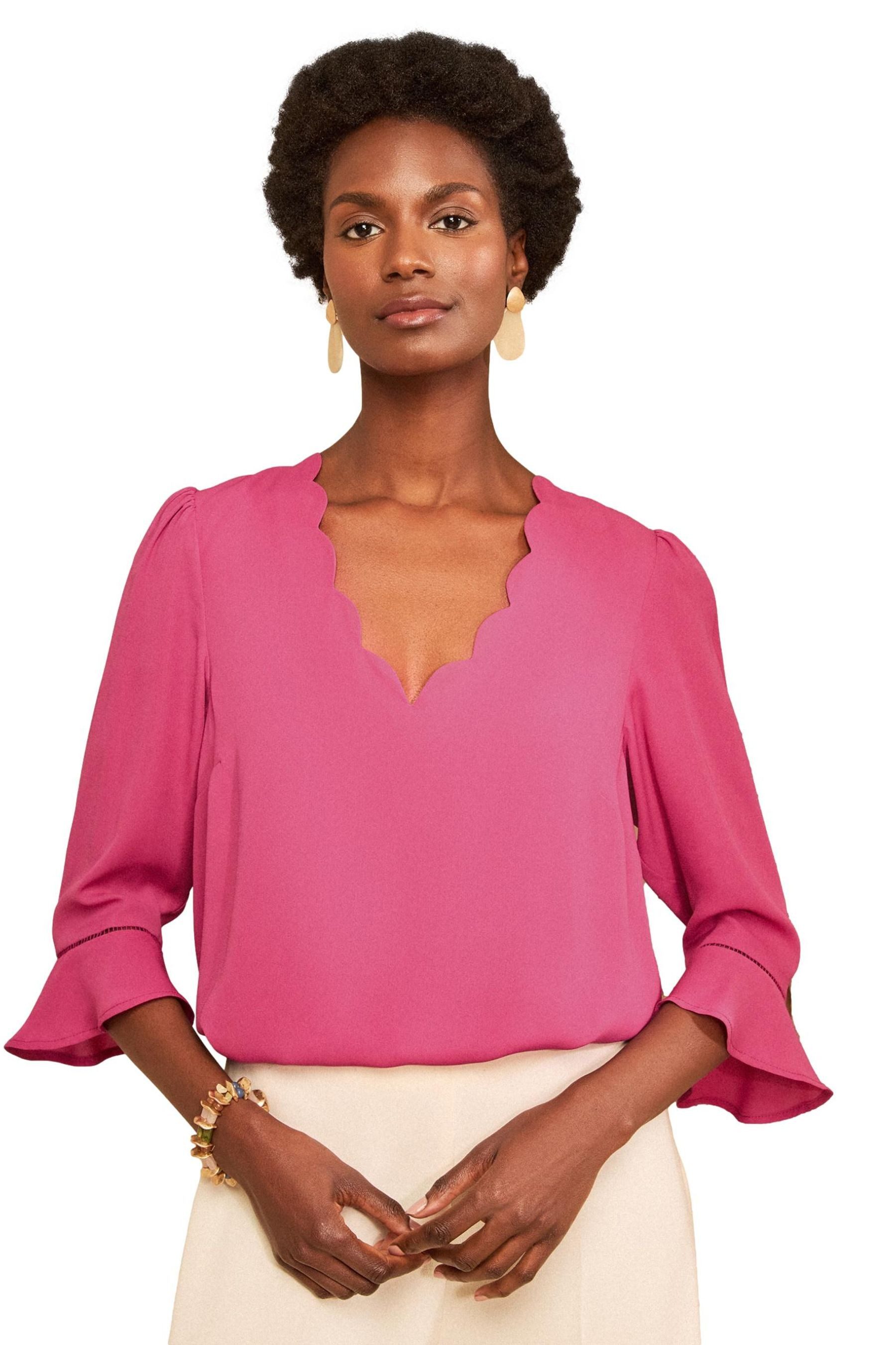 Love & Roses Langarmbluse Love & Roses Bluse mit Trompetenärmeln, Petite (1-tlg)