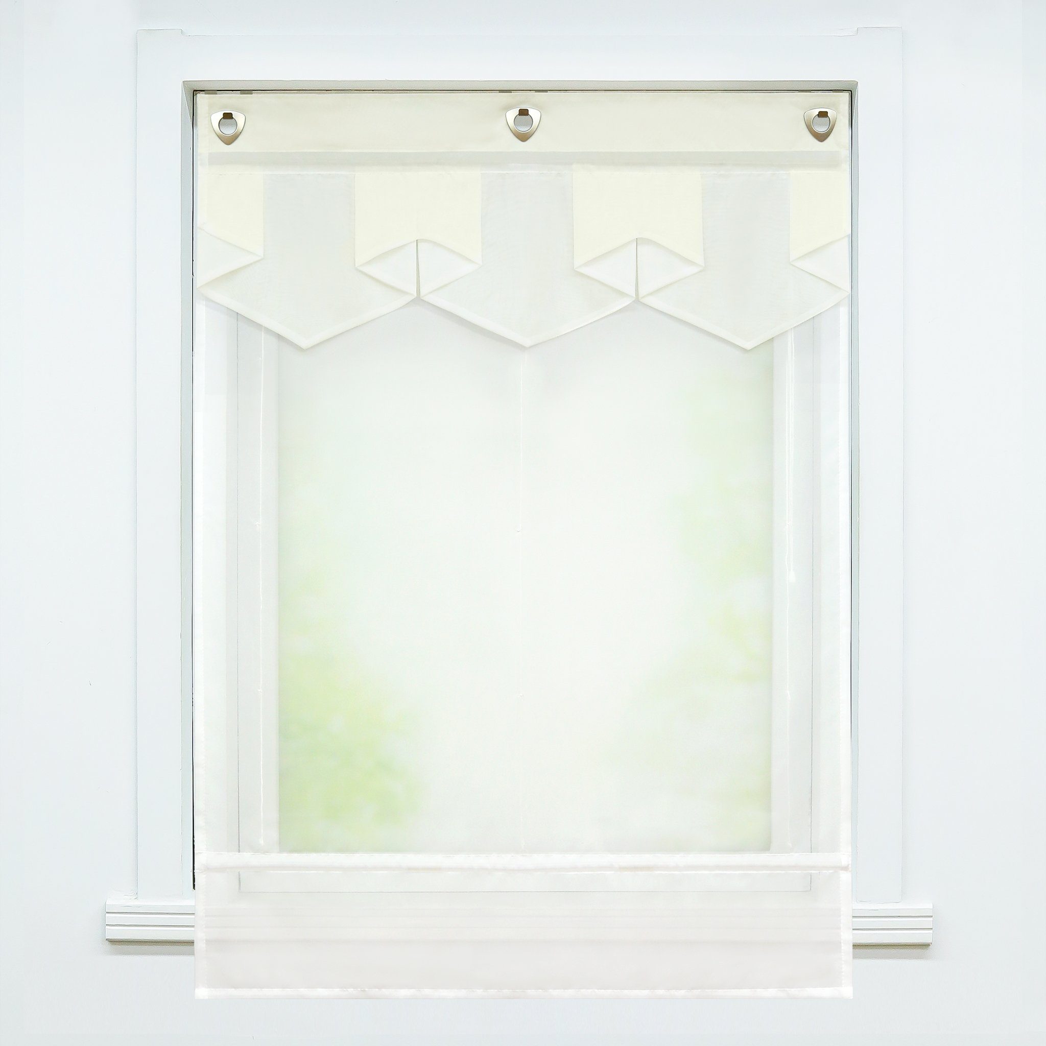 Delien Raffrollo Anita, mit Hakenaufhängung, Voile mit farbigem Abschluss günstig online kaufen