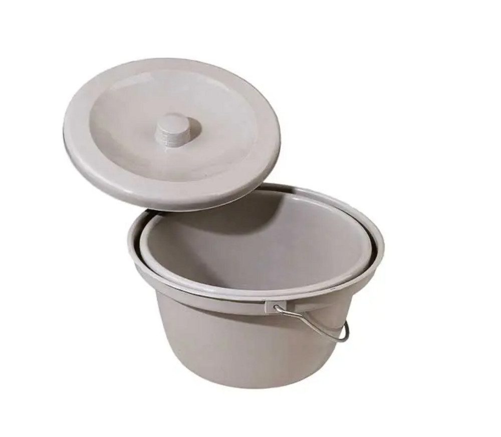 DocMed Toilettenstuhl-Eimer Nachtstuhl-Einsatz Kunststoff, (Universell kompatibel mit allen Standard-Toilettenstühlen, 1-tlg., Toilettenstuhl für Pflege), Pflegebedarf Nachtstuhl, Hygienisch und pflegeleicht