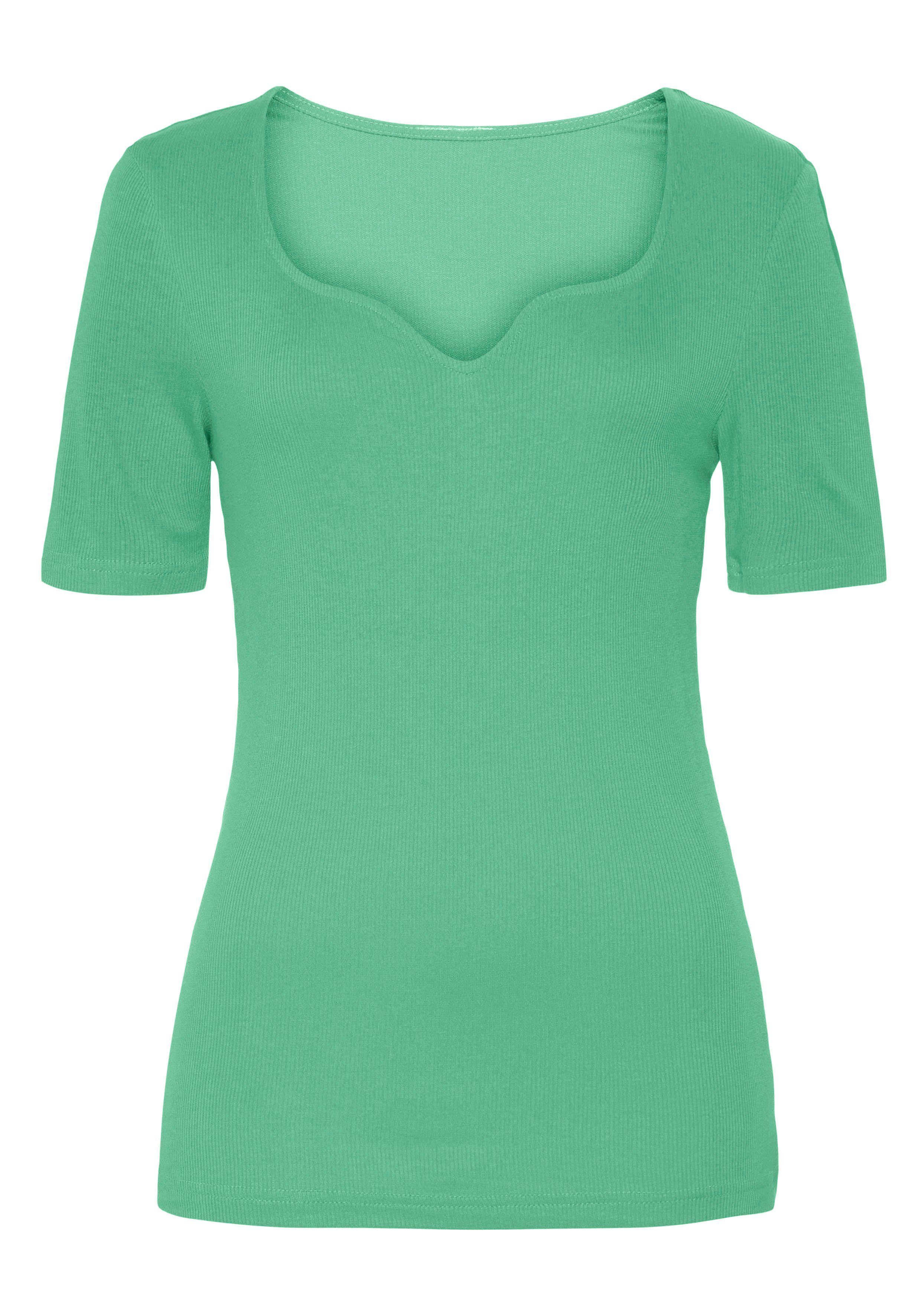 VIVANCE T-Shirt (1-tlg) mit herzförmigen Dekolleté mehr