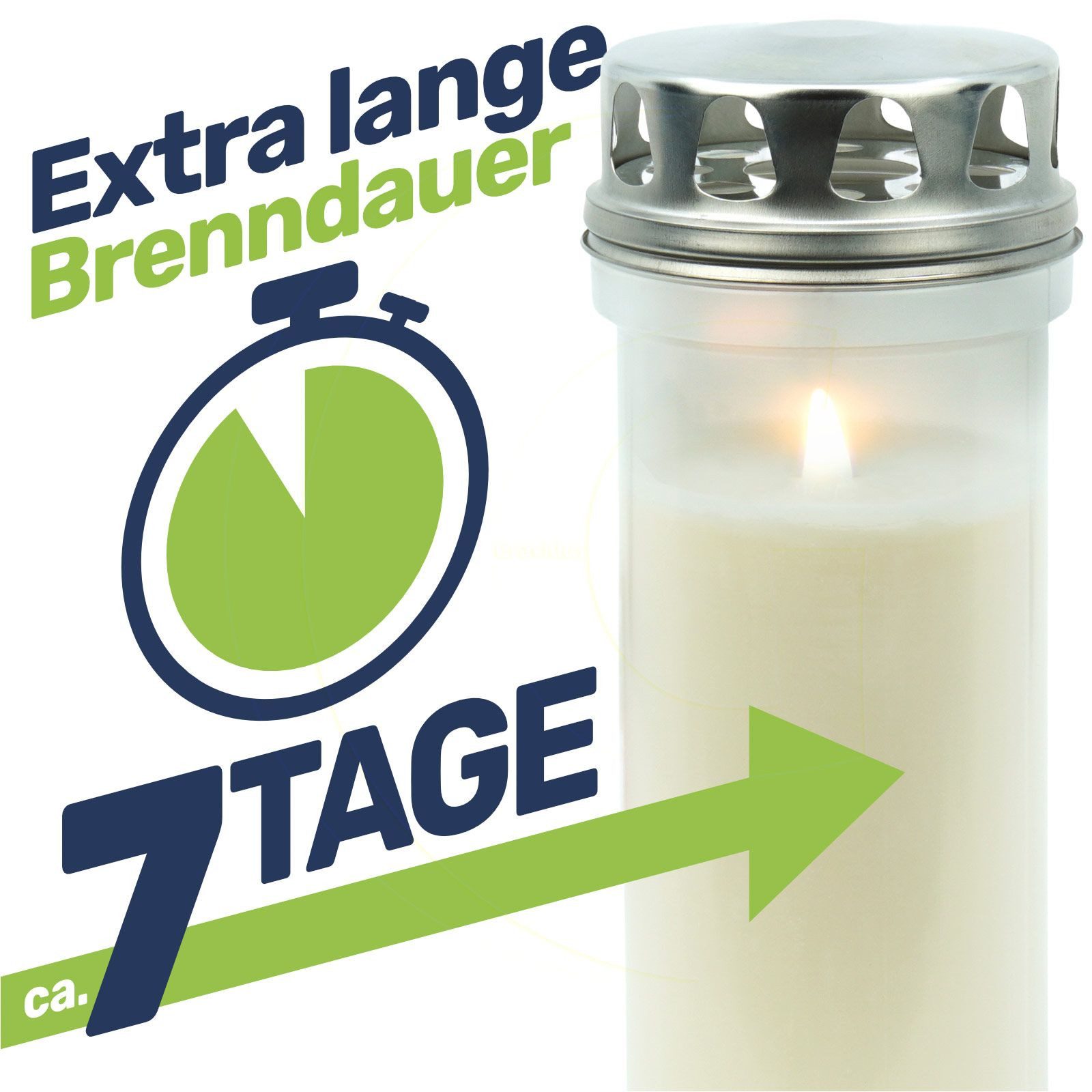 Gravidus Grabkerze Grabkerze weiß mit 7 Tagen Brenndauer Made in Germany (5 günstig online kaufen