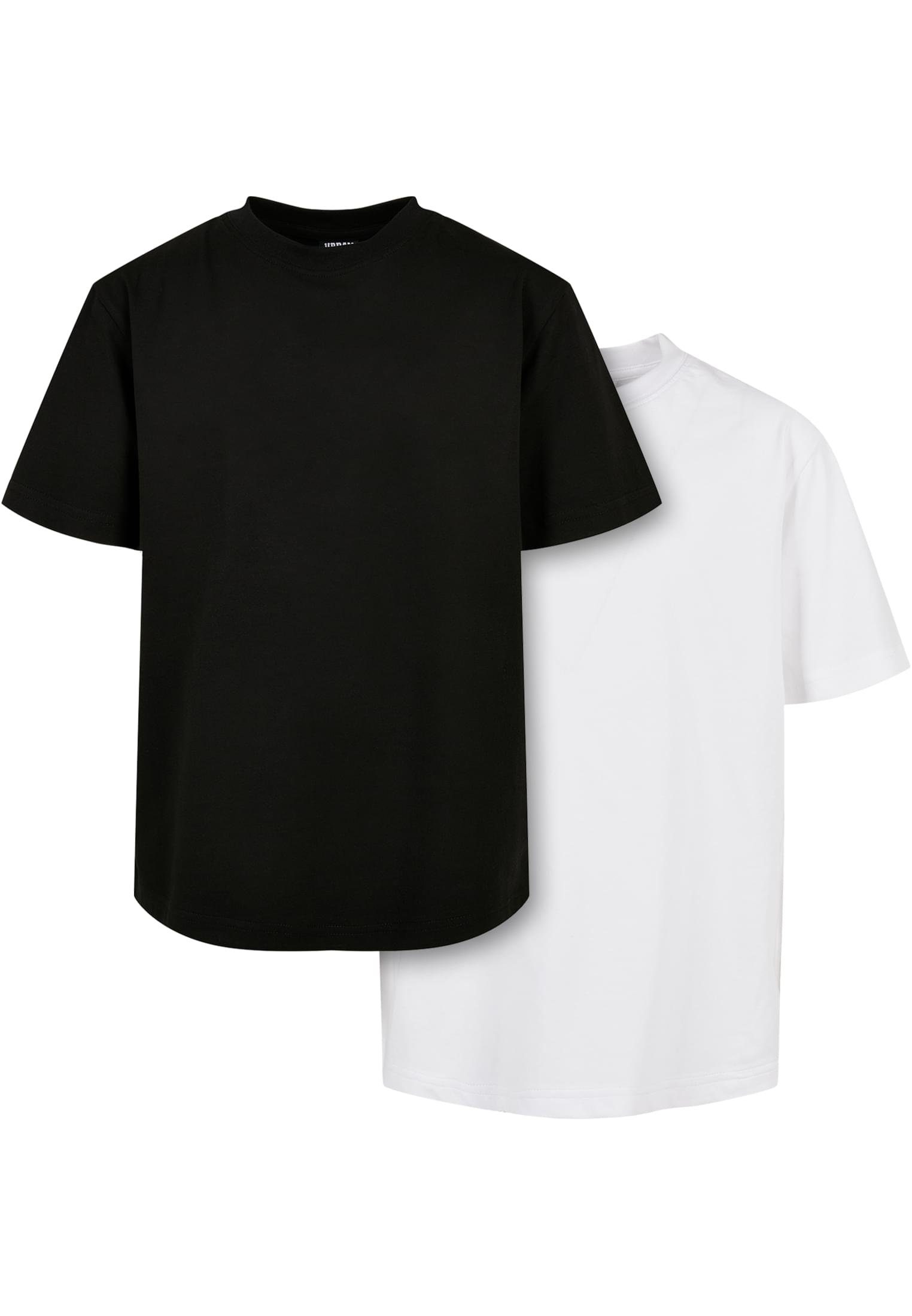 URBAN CLASSICS Kurzarmshirt Kinder Boys Tall Tee 2-Pack (1-tlg) black white