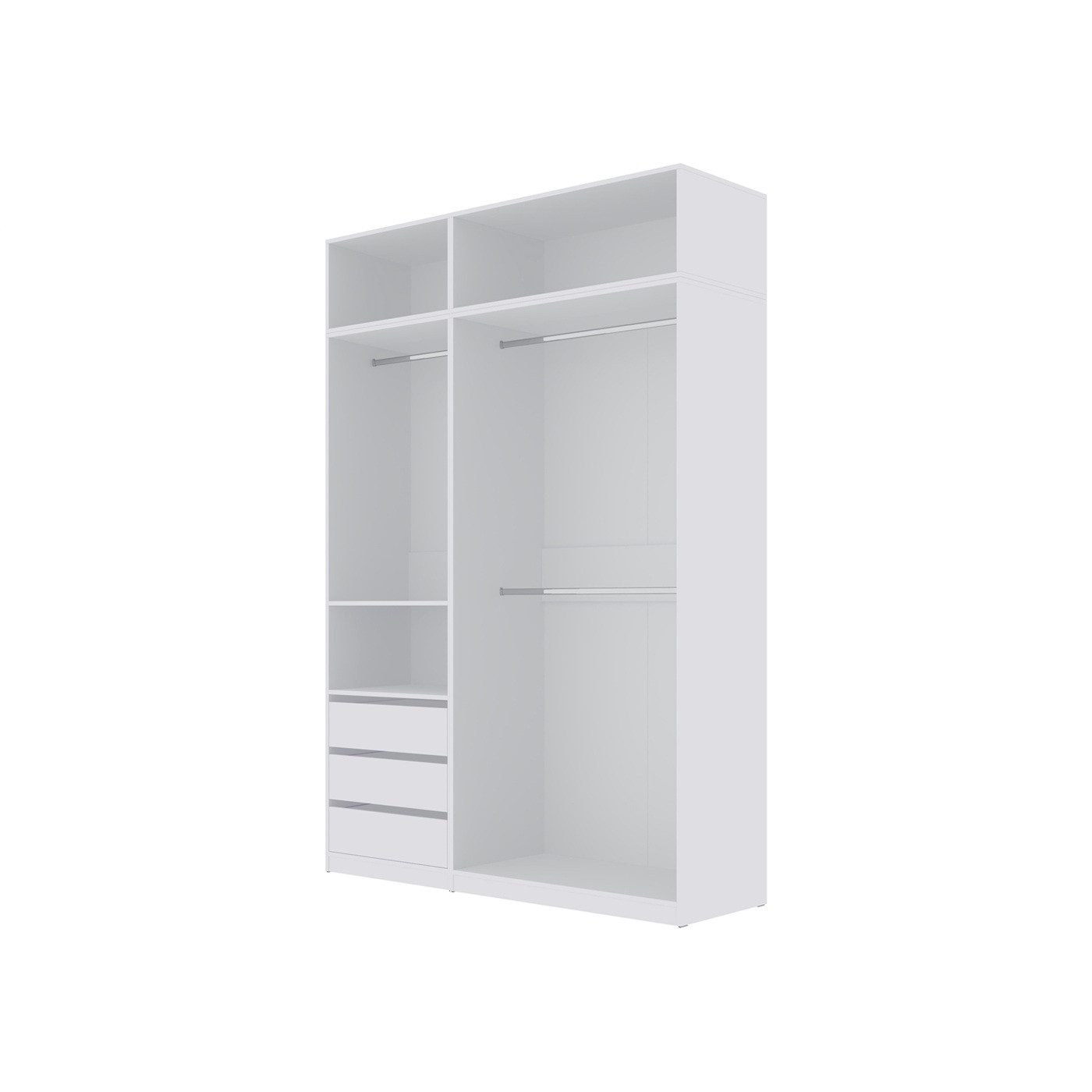 Marmex Möbel Kleiderschrank TRES SET H/NB offene Garderobe Modulschrank Einbauschrank (4-St) begehbarer Kleiderschrank, viel Stauraum, 3 Kleiderstangen