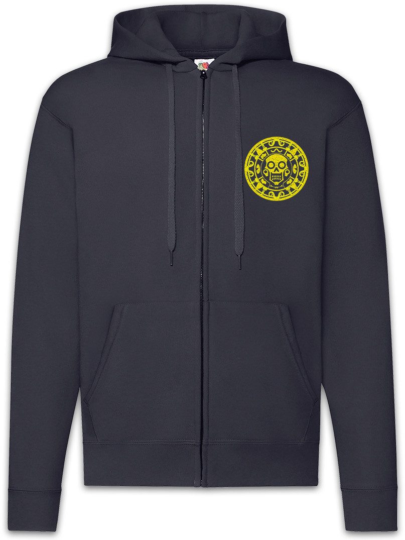 Sweatjacke Aztec Skull Symbol Zipper Hoodie Art American Indians Tribe Native