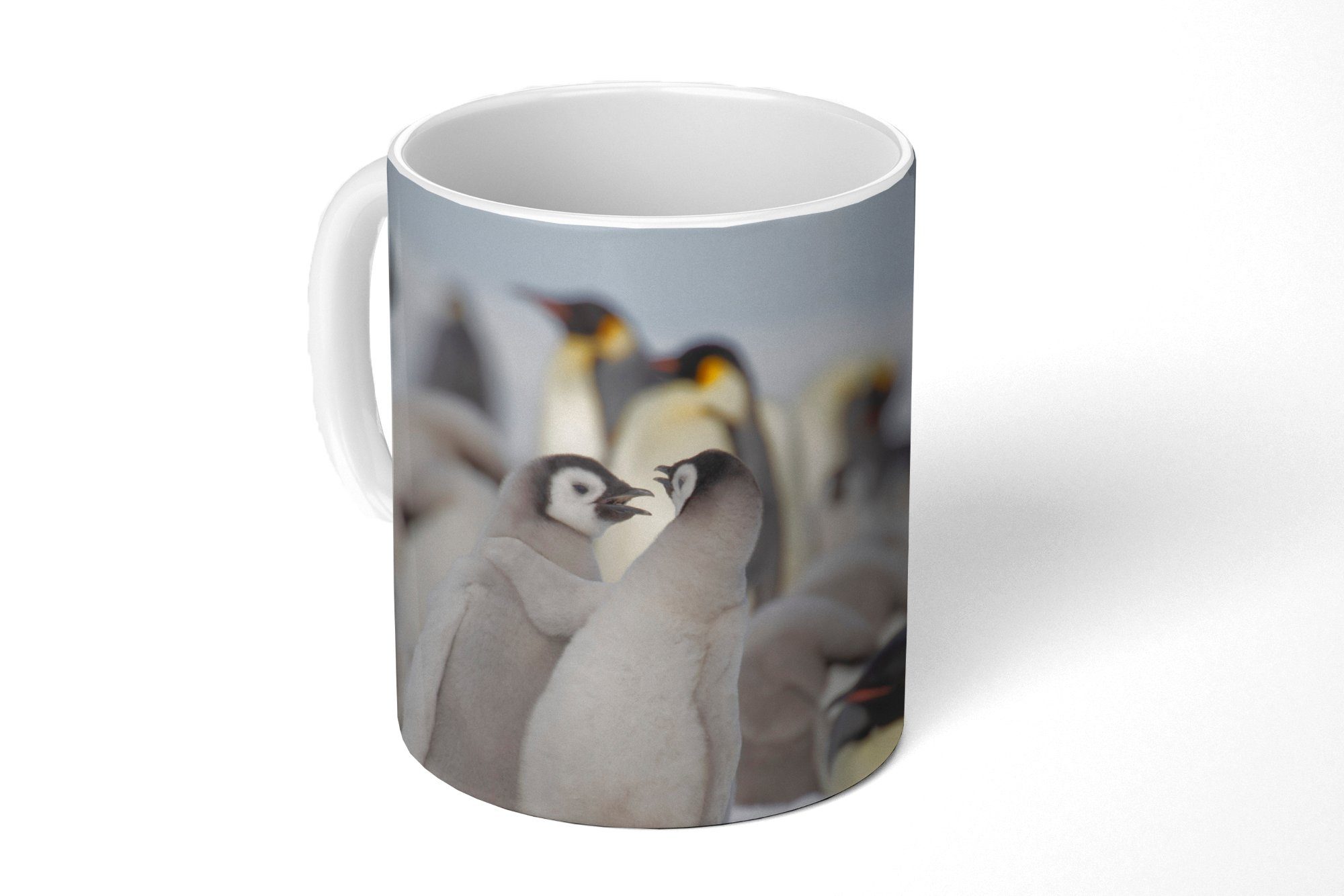 MuchoWow Tasse Pinguine - Schnee - Tiere, Keramik, Kaffeetassen, Teetasse, Becher, Teetasse, Geschenk