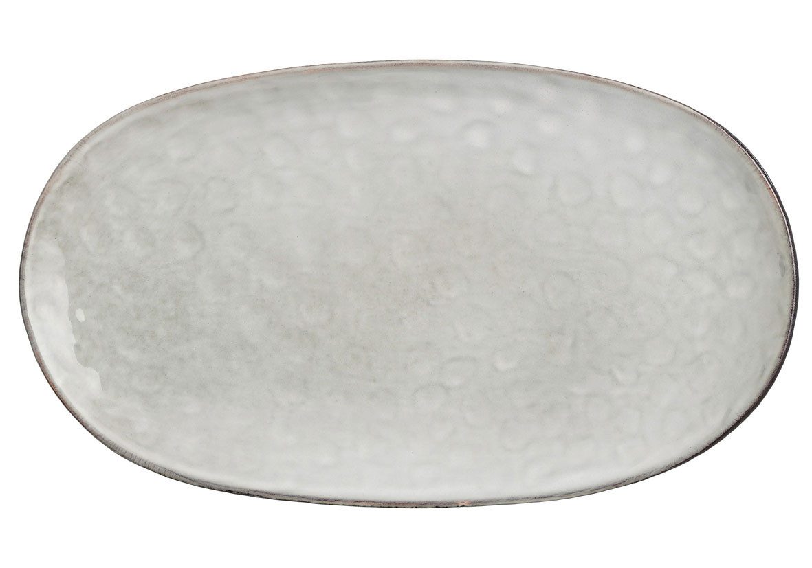 Mica Decorations Servierplatte Mica Platte Tabo grau, 31 x 18 x 3 cm, Keramik