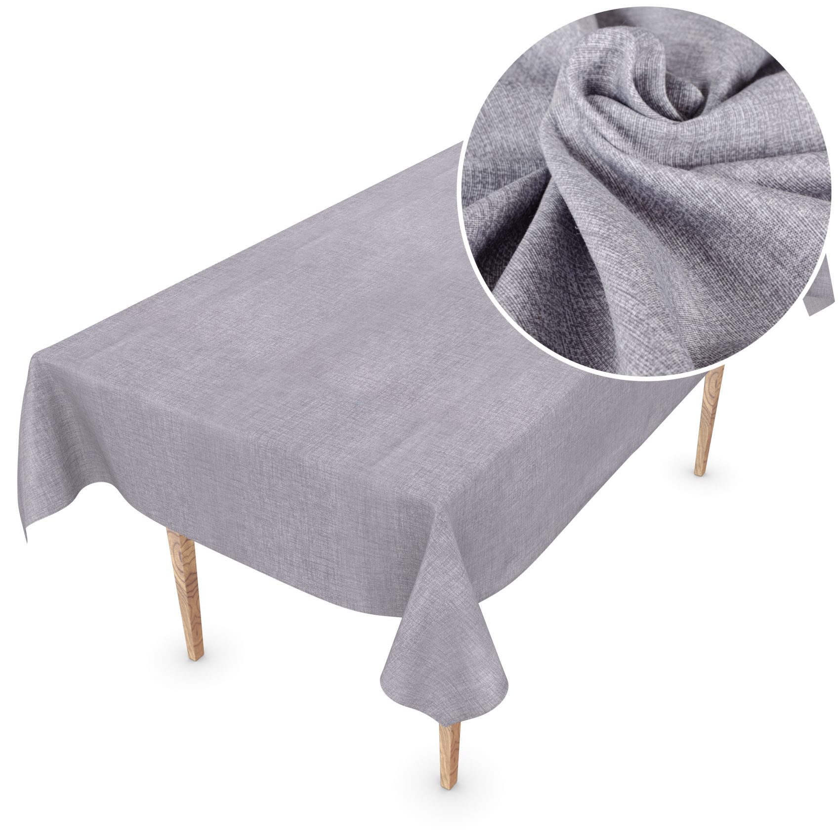 Tischdecke Textil mit Leinenmuster waschbar