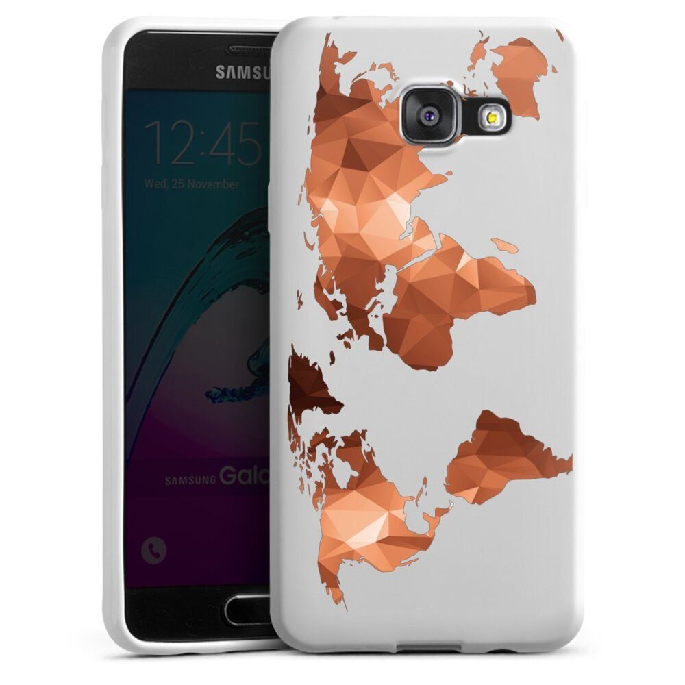 DeinDesign Handyhülle Weltkarte Landkarte Bronze Worldmap Triangle ohne  Hintergrund, Samsung Galaxy A3 (2016) Silikon Hülle Bumper Case Handy  Schutzhülle