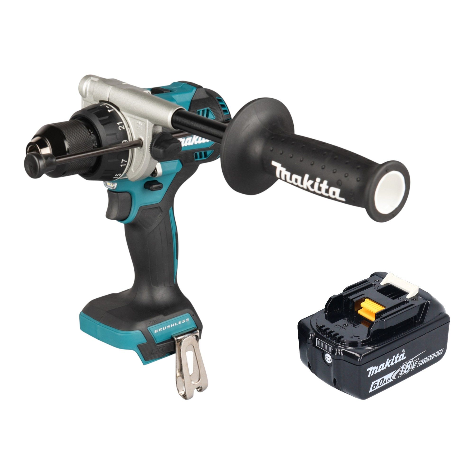 Makita Schlagbohrmaschine DHP 492 G1 18 V 141 Nm Brushless + 1x Akku 6,0 Ah - ohne Ladegerät