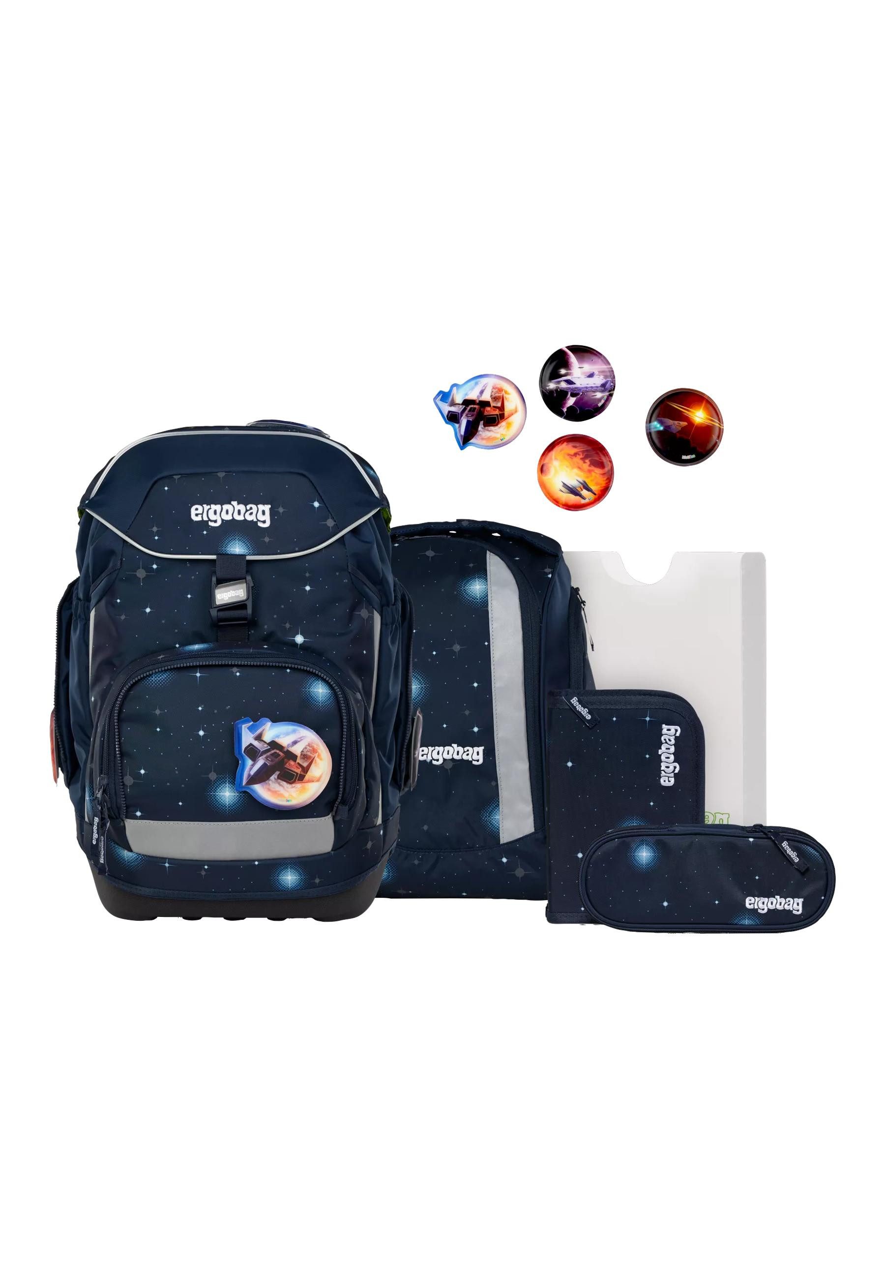 ergobag Schulranzen pack Set (6-tlg., 6-teiliges Set), größenverstellbares Rückensystem