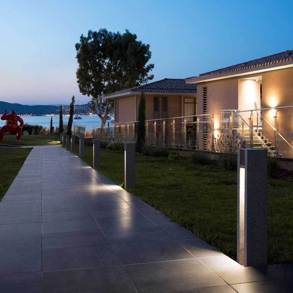 SLV Außen-Stehlampe Wegeleuchte Arrock Slot, GU10, Granit, Edelstahl