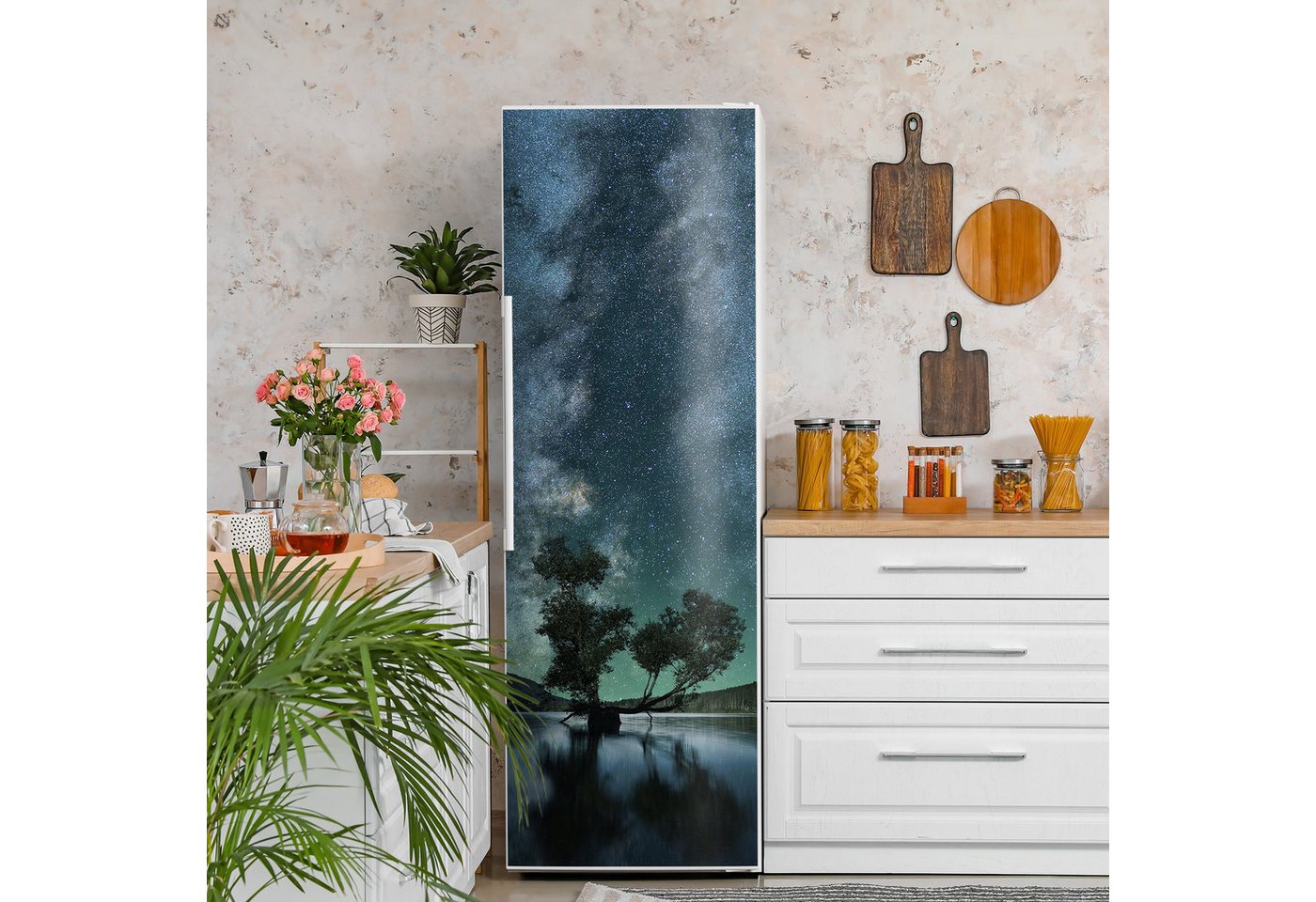 Thumbnail - DEQORI Magnetfolie 'Sternenwaldträume', Kühlschrank Magnetmatte magnetisch Magnetfolie Folie Schutz