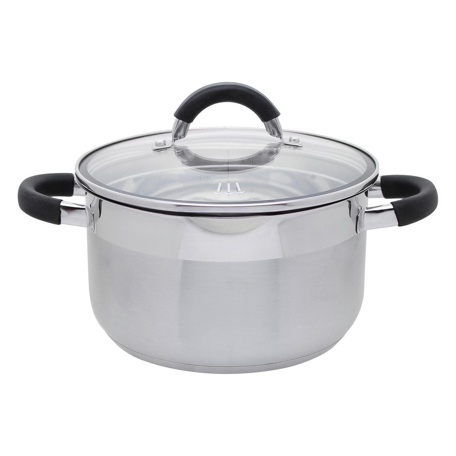 Elo Topf-Set 4-teilig BLACK STEAM, mit Glasdeckel, Innenskala, Edelstahl, Spülmaschinengeeignet