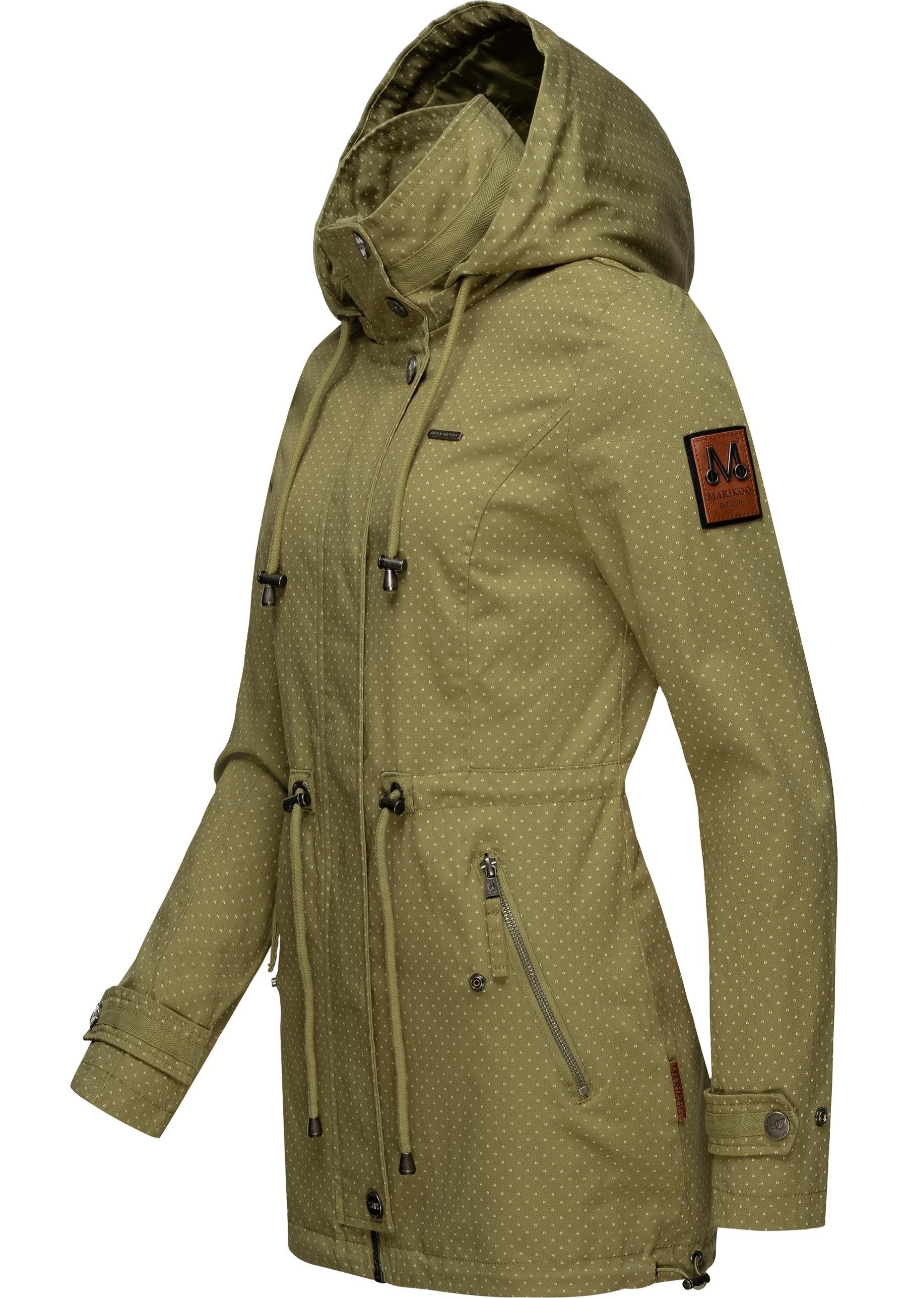 Marikoo Outdoorjacke Nyokoo modische Baumwoll Übergangsjacke mit großer Kap günstig online kaufen