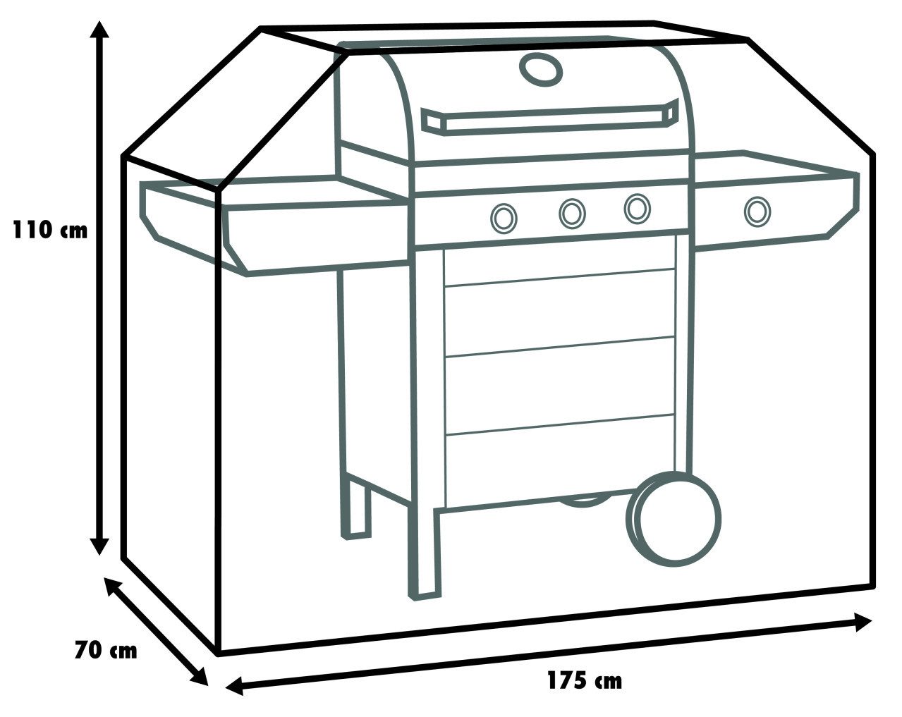 Grillabdeckhaube Primaster Schutzhülle für Gasgrills und Grillwagen