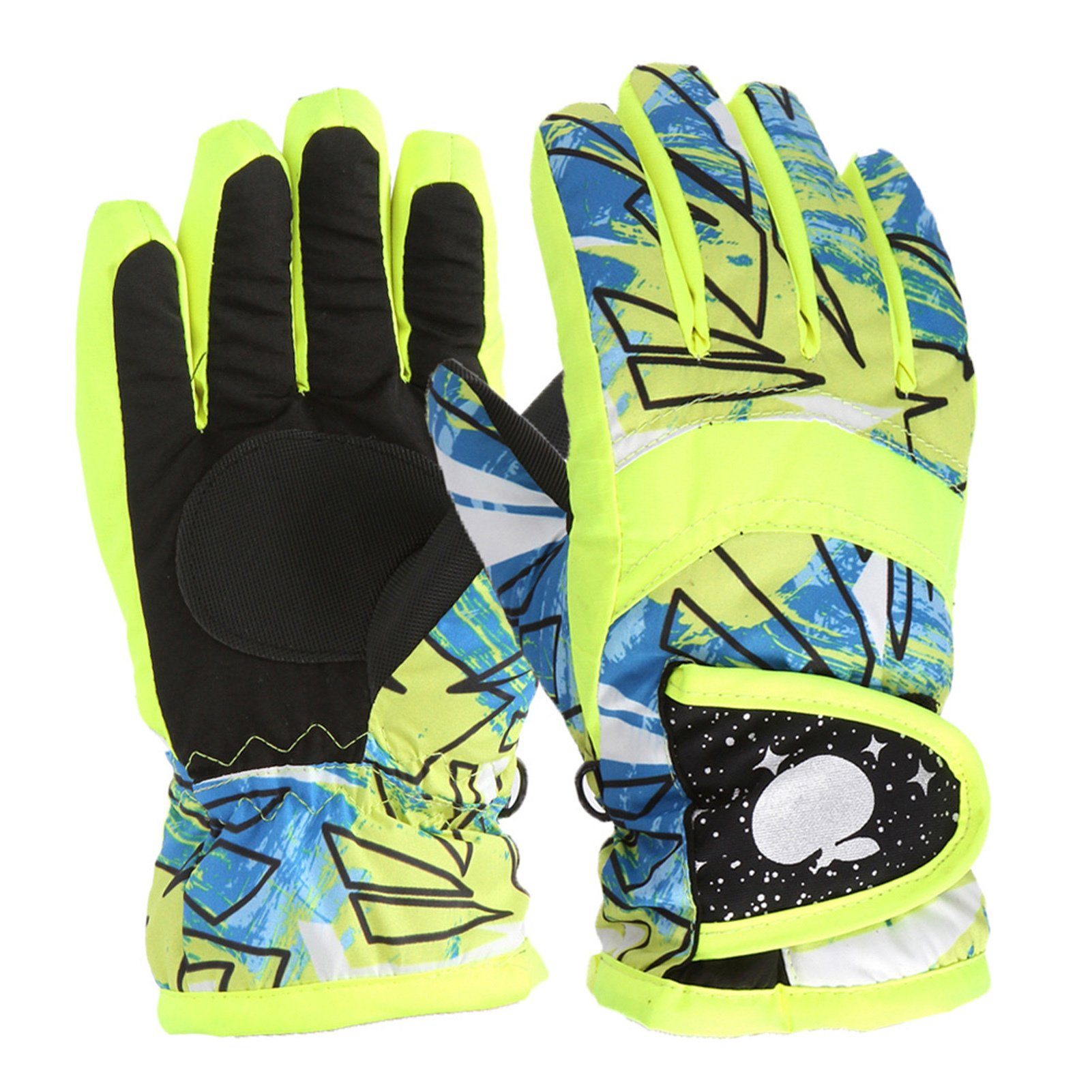Mit Für Kinder-Skihandschuhe Blusmart Bequeme Cartoon-Muster, green Skihandschuhe Handschuhe