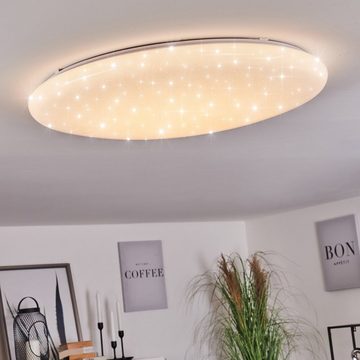 hofstein Deckenleuchte »Sanguinetto« dimmbare Deckenlampe aus Metall/Kunststoff in Weiß Ø63cm, 3000 Kelvin, RGB Farbwechsler, Fernbedienung, Memory-Funktion, Sternenhimmel