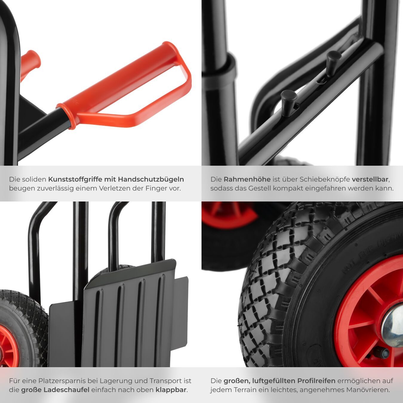 tectake sack truck, transport cart up to 100kg, with steel frame