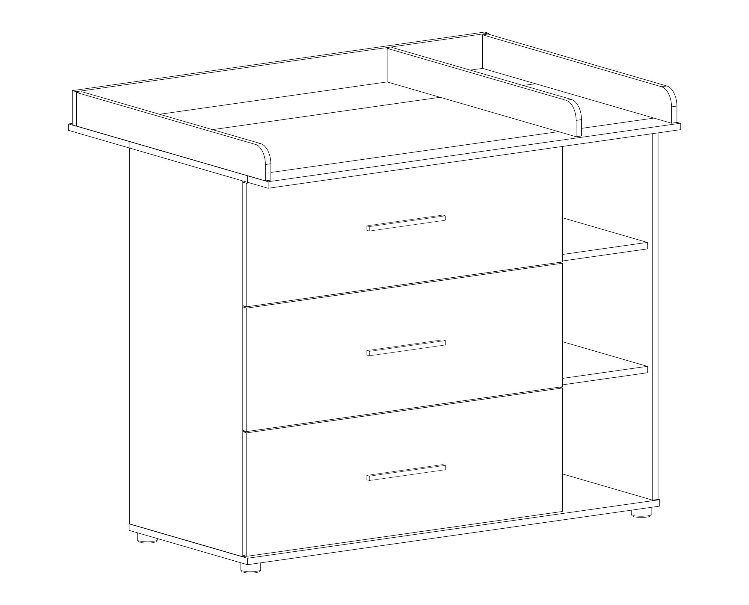 arthur berndt changing chest of drawers wrap dresser »Alessio«, anthracite with oak Artisan decor, Made in Germany