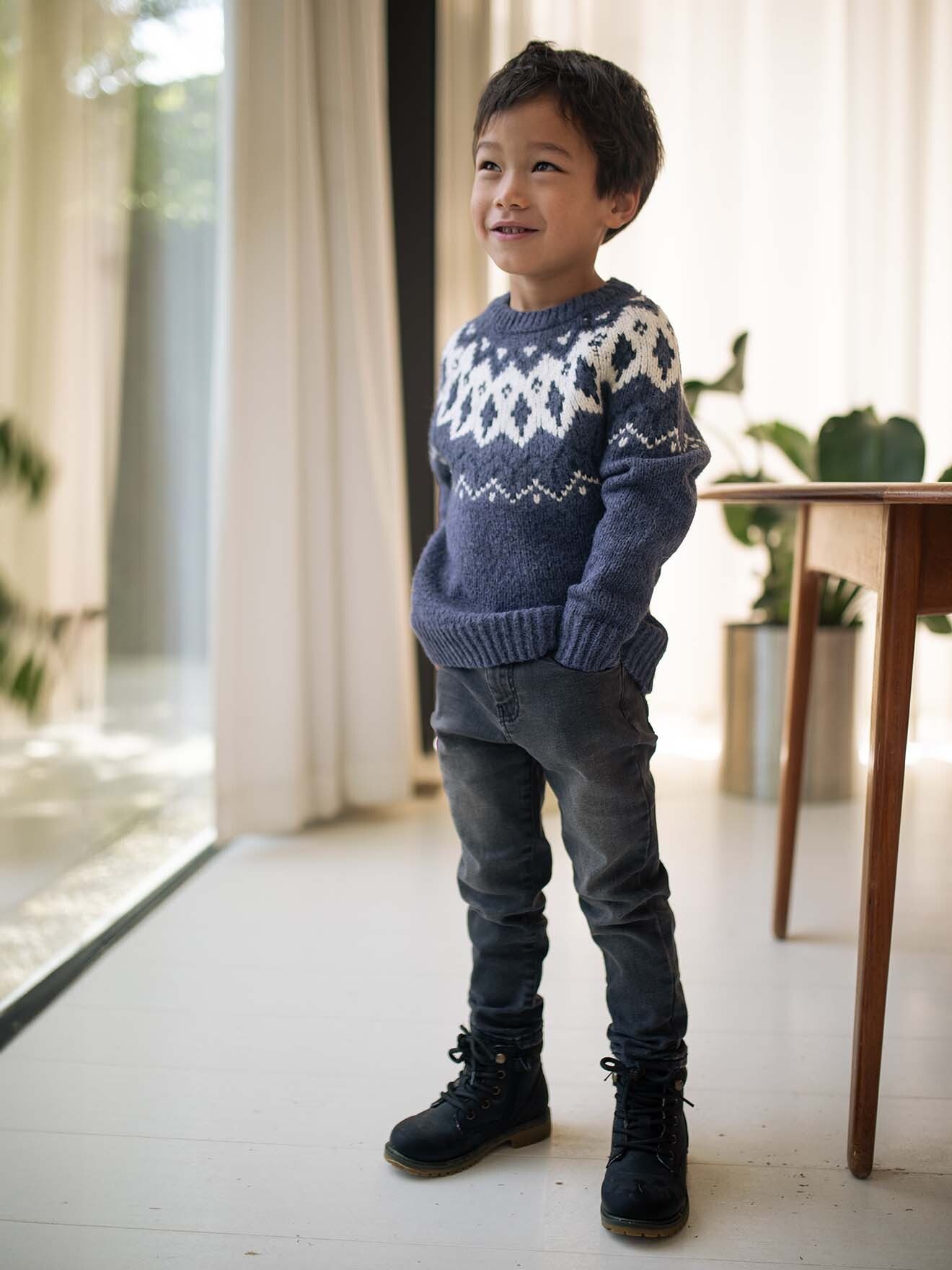vertbaudet Pullunder Jungen Jacquard-Pullover