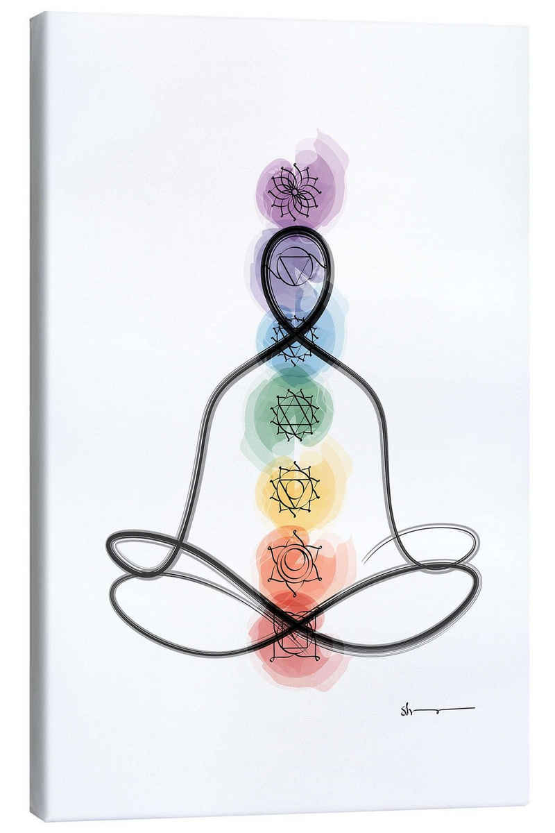 Posterlounge Leinwandbild Yoga In Art, Auf dem Weg zur Beherrschung, Fitnessraum Modern Grafikdesign