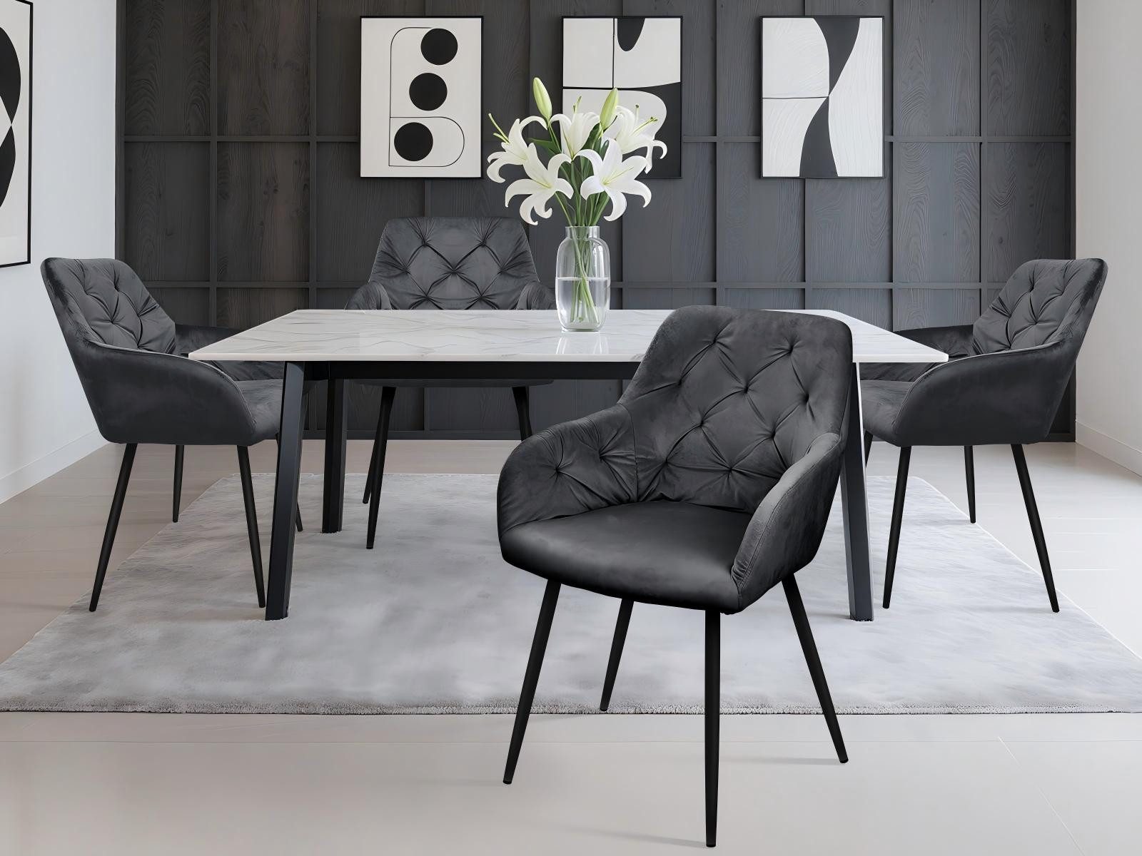 HOMELUX Polsterstuhl Esszimmer Stühle 4er Set, Esszimmerstuhl Küchenstuhl m günstig online kaufen