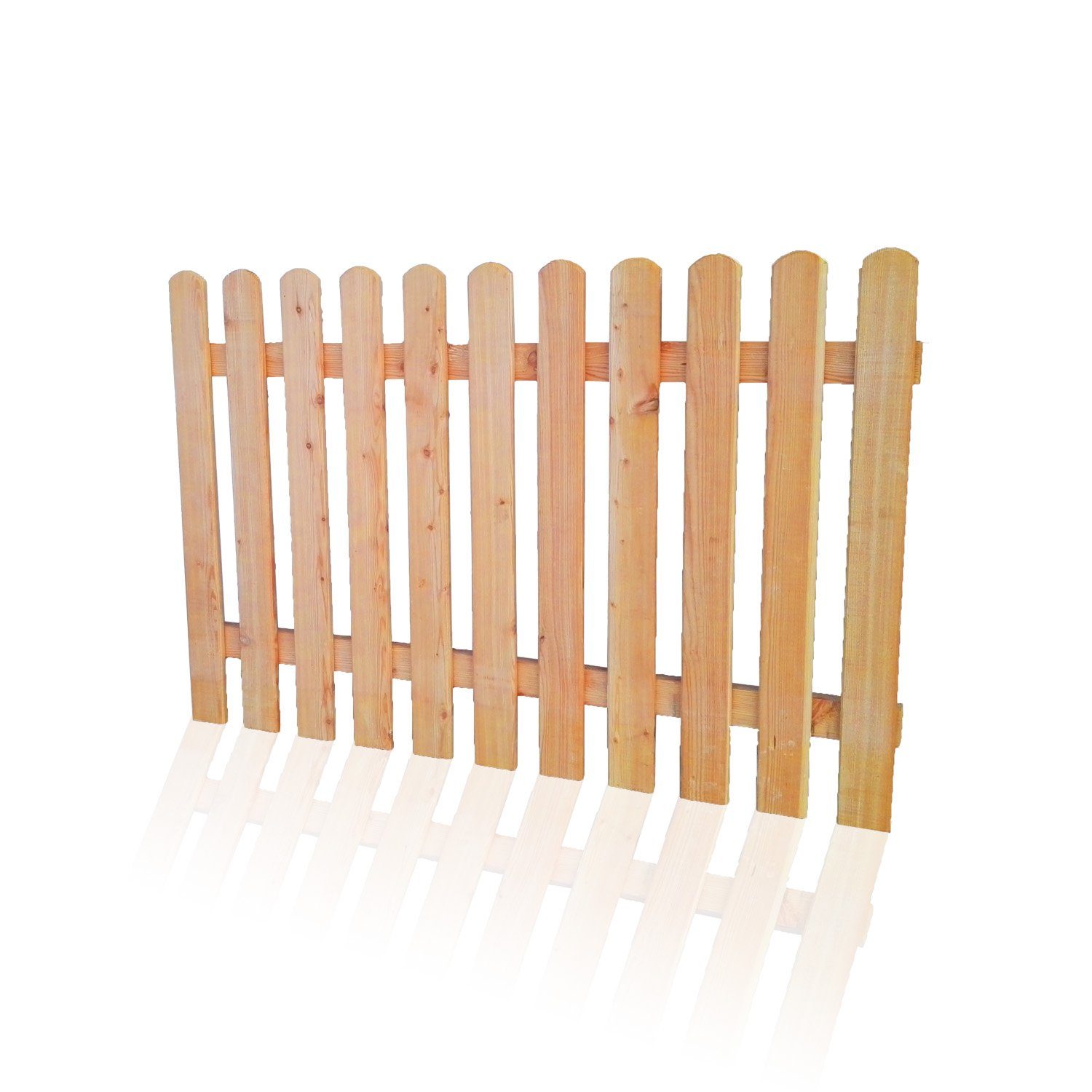 Mega-Holz Holzzaun "Friesland" 200x120 cm, DIY Zaun-set, mit 15 Zaunlatten, 2 Zaunriegeln & 2 Pfosten