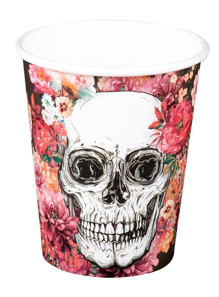 Boland Einweggläser 10 Dia de los Muertos Pappbecher - Halloween Deko, Pappe, Catrina, Mexiko & Co.: Partydeko im Stile des mexikanischen Totenfeste
