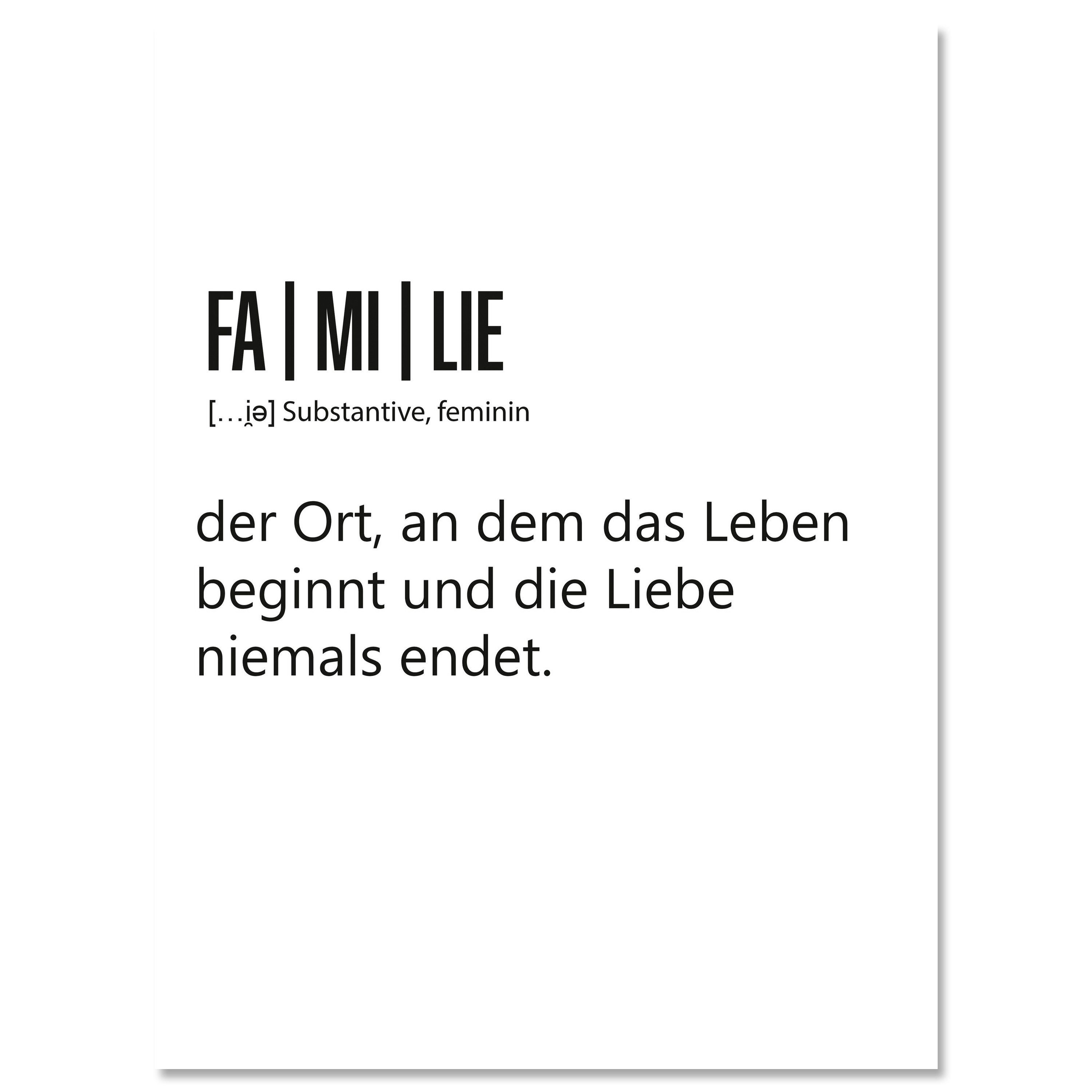 wandmotiv24 Leinwandbild Familie, Hochformat, Wortdefinition, Familien