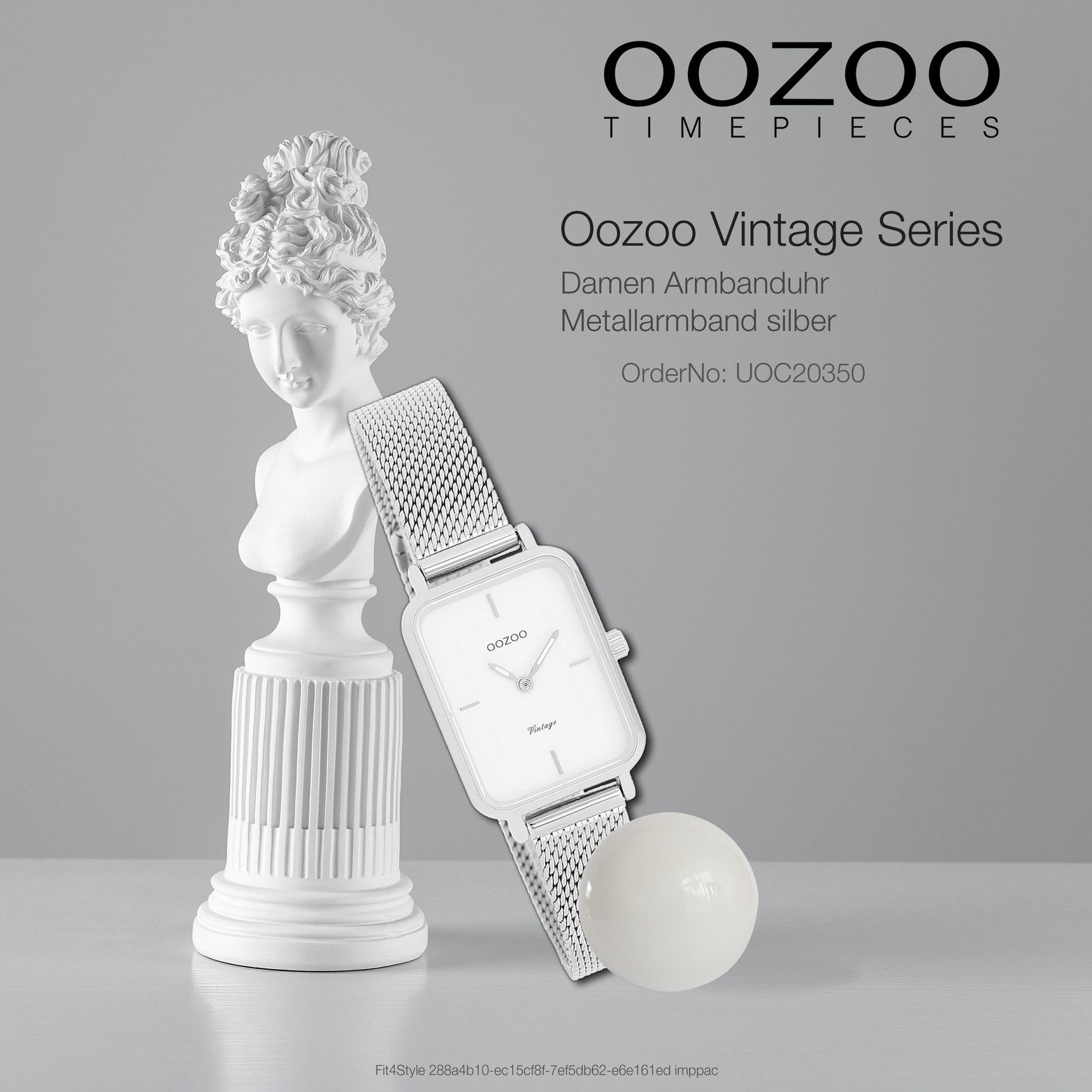 OOZOO Quarzuhr Oozoo Unisex Armbanduhr Vintage Series, (Analoguhr), Damen, Herrenuhr eckig, groß (ca.24x28mm) Metallarmband, Fashion-Style