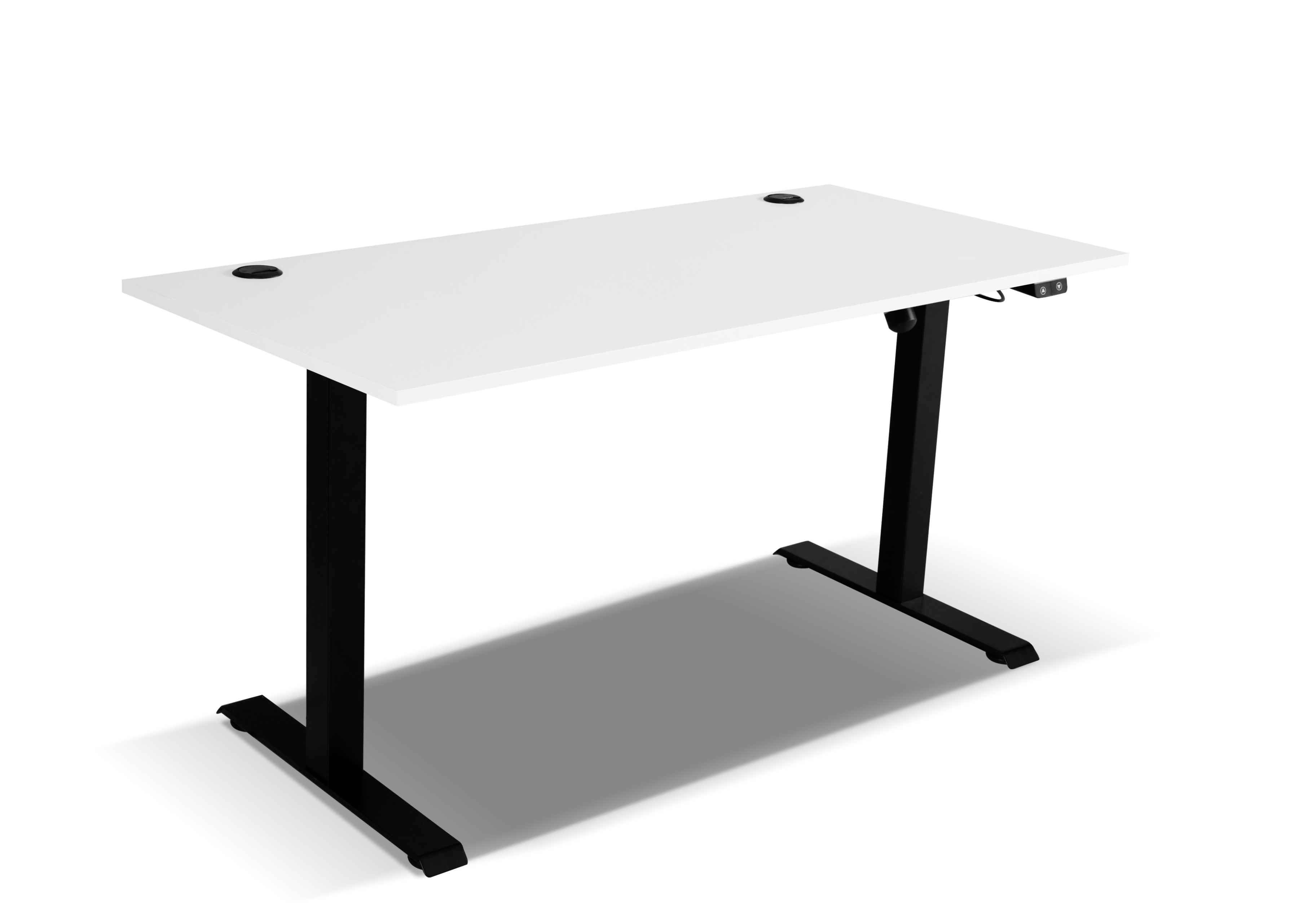 höhenverstellbar Hellgrau Stehschreibtisch-Funktion Büro-Tisch, Steuermodul 70-118 cm mit Furnix Schreibtisch MOLUKI 151