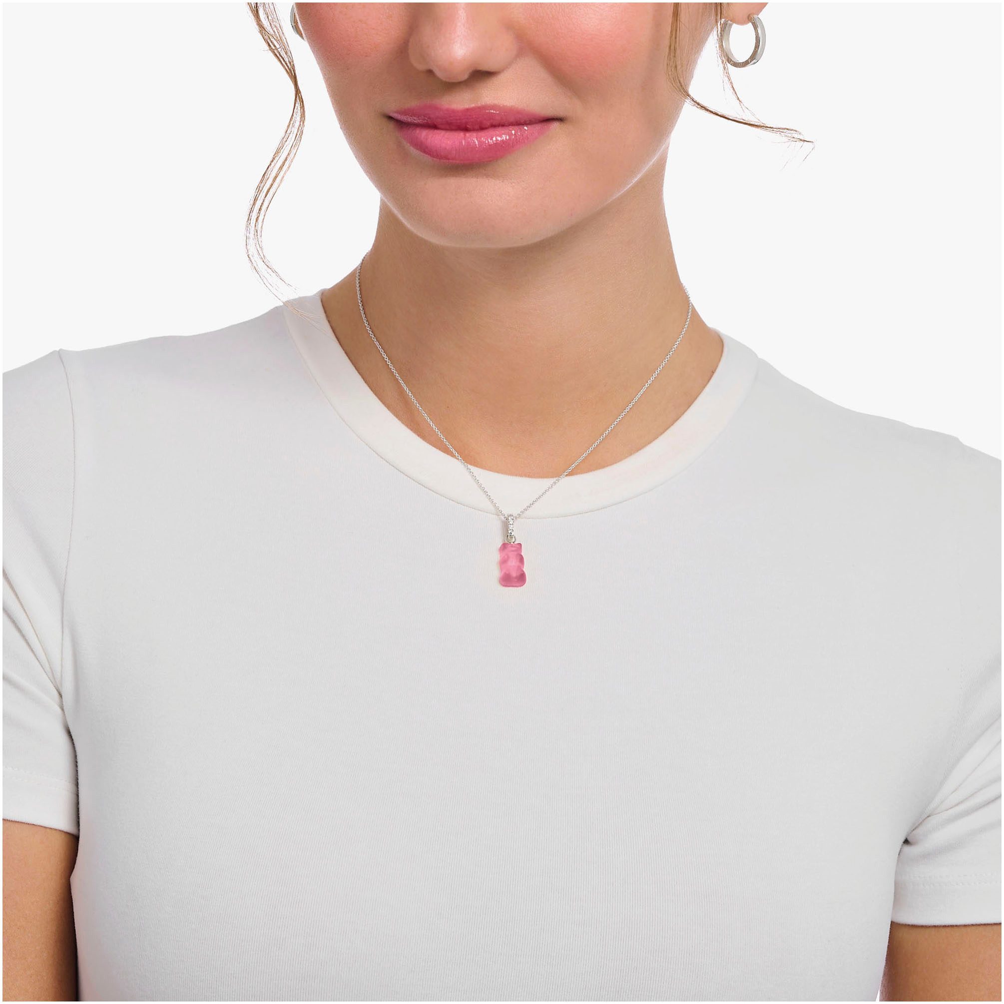 THOMAS SABO Kette mit Anhänger THOMAS SABO x HARIBO Schmuck: Kette mit Goldbär, mit Kristallglas, Zirkonia (synth)