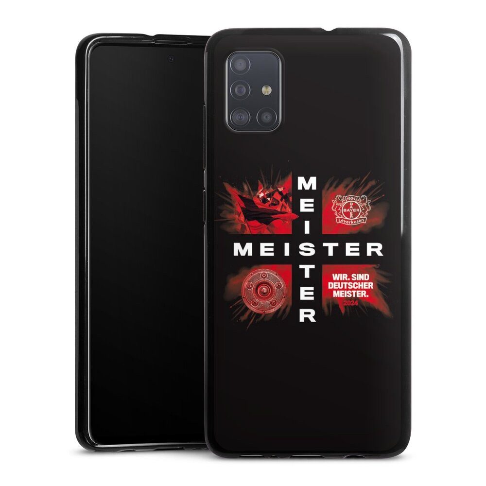 DeinDesign Handyhülle Bayer 04 Leverkusen Meister Offizielles Lizenzprodukt, Samsung Galaxy A51 Silikon Hülle Bumper Case Handy Schutzhülle