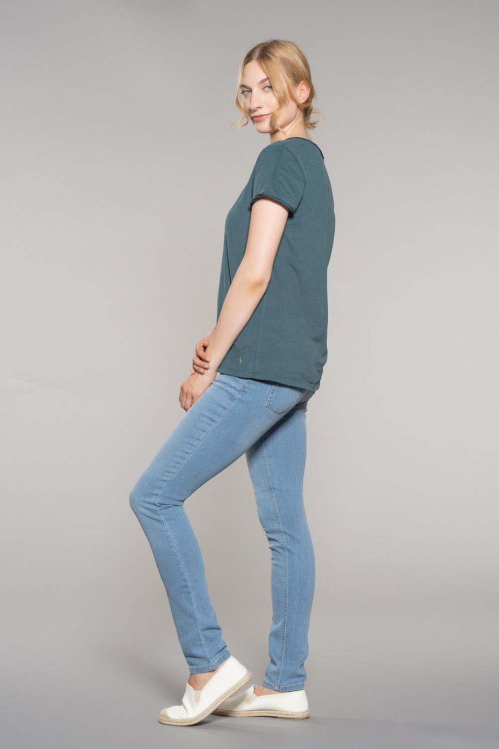 Feuervogl High-waist-Jeans Waist 5-Pocket-Style, Hyperflex Denim, High Summer Blue Skinny, Waist, Damenjeans High fv-Han:na