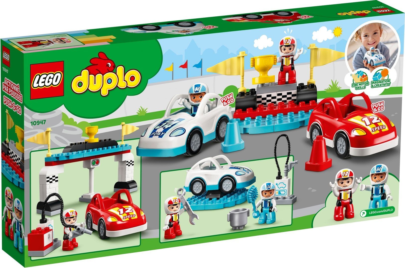 LEGO® LEGO® DUPLO® 10947 Rennwagen Konstruktionsspielsteine, (44 St) günstig online kaufen