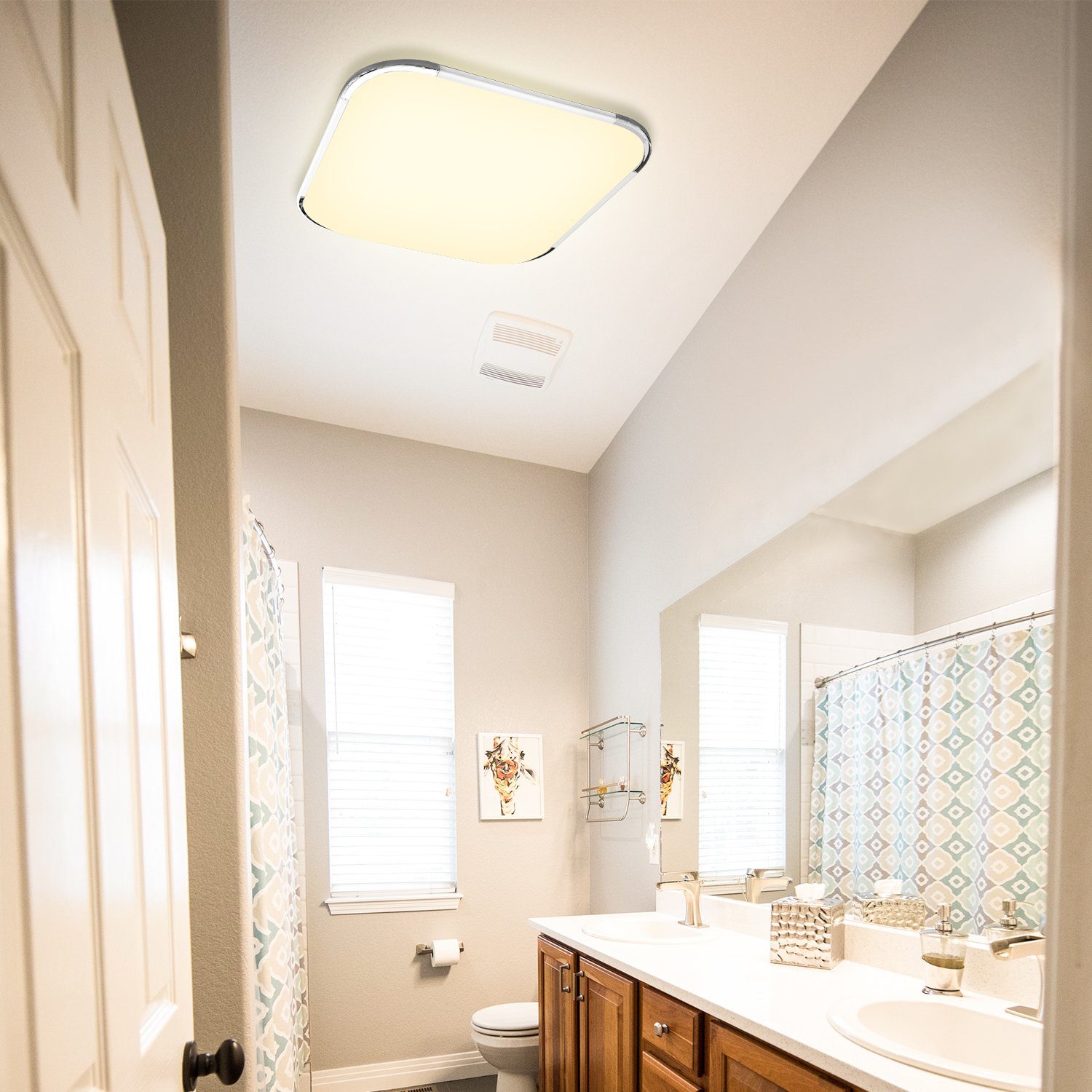 TolleTour LED Deckenleuchte LED Deckenlampe Neutralweiß Wohnzimmer weiß Warmweiß, fest LED Dimmbar Ultraflach integriert, Kaltweiß 12W-48W, und modern