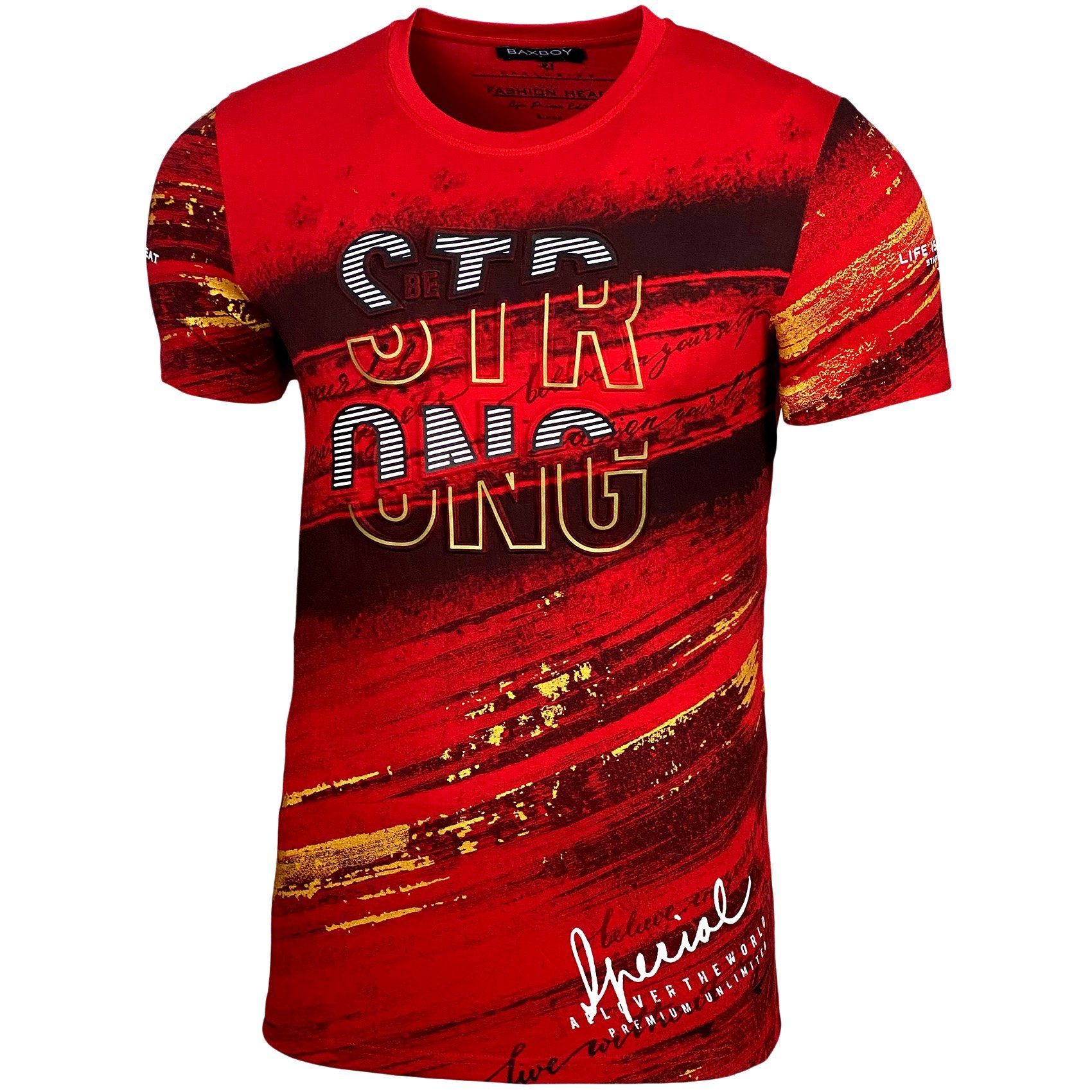 T-Shirt Baxboy T-Shirt Großer Print B-2778