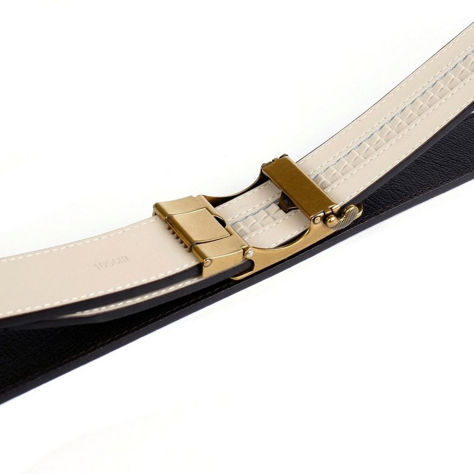 Anthoni Crown Ledergürtel Extravaganter Herren-Gürtel mit Prägung in Walross -Design