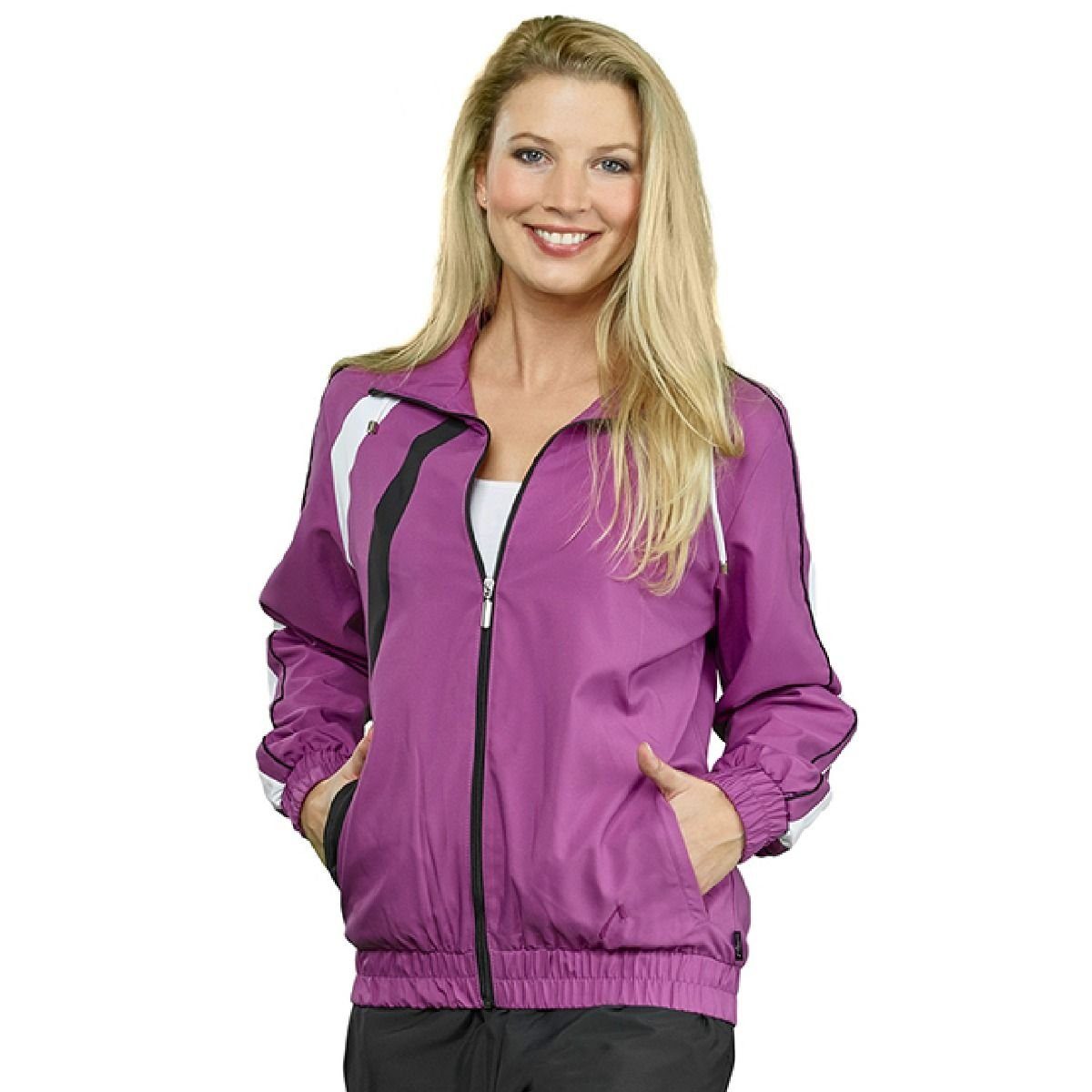 Authentic Klein Sweatjacke Damen Sport und Freizeitjacke aus Microfaser Lila