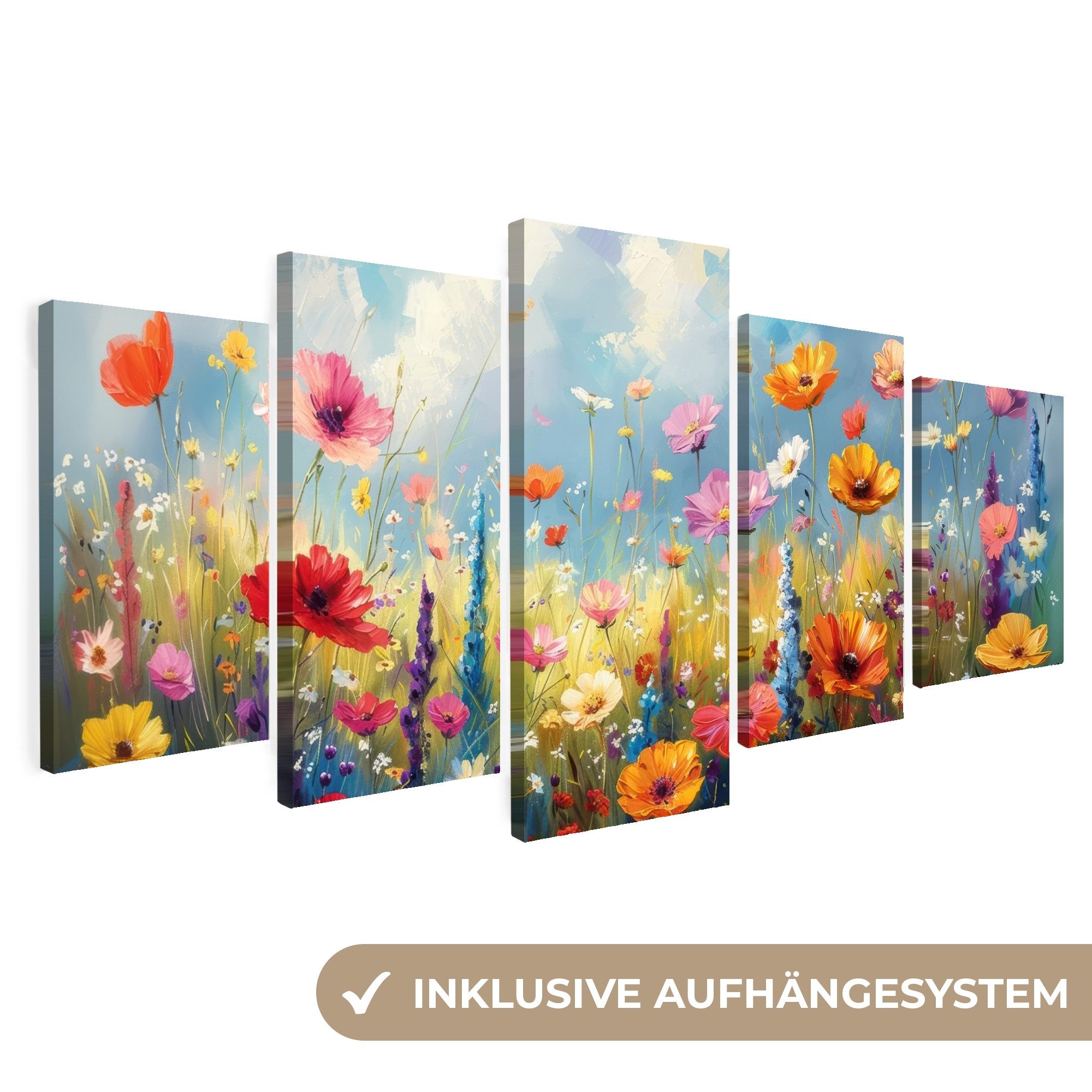 MuchoWow Leinwandbild Blumen - Frühling - günstig online kaufen