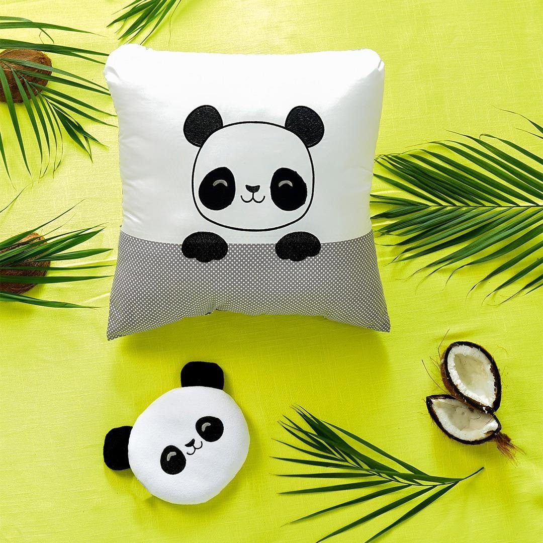 mit Panda Design SEI 45x45 gesticktes Babydesign Babykissen Baumwollbezug,