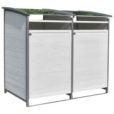 Mucola Mülltonnenbox Doppelbox für 2 Tonnen Mülltonnenverkleidung für 2x 120L oder 240L (Stück, 2 St), Witterungsbeständig