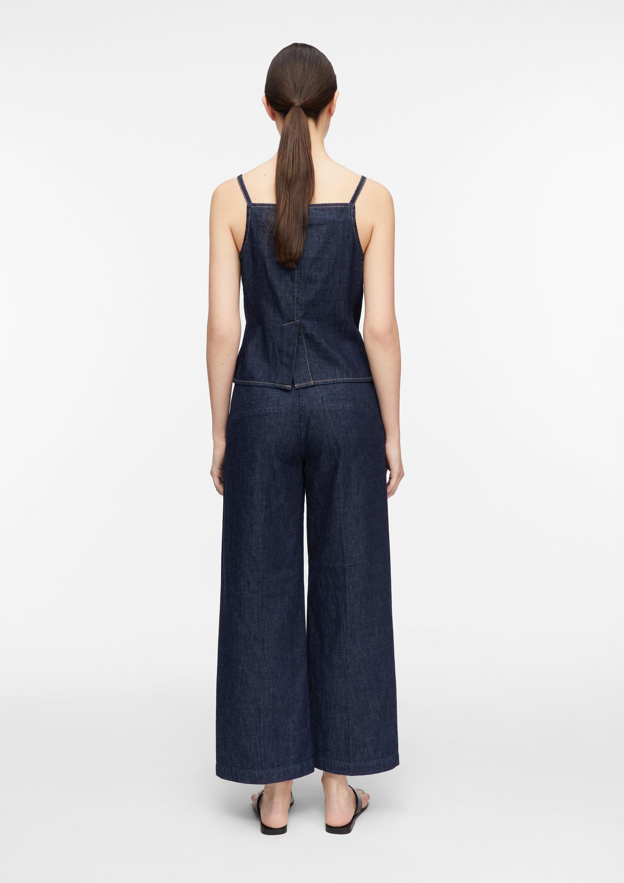 comma Weite Jeans Jeans-Hose Leichte Wide-Leg-Jeans in Ankle-Länge