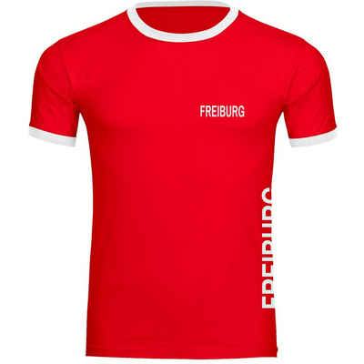 multifanshop T-Shirt Kontrast Freiburg - Brust & Seite - Männer
